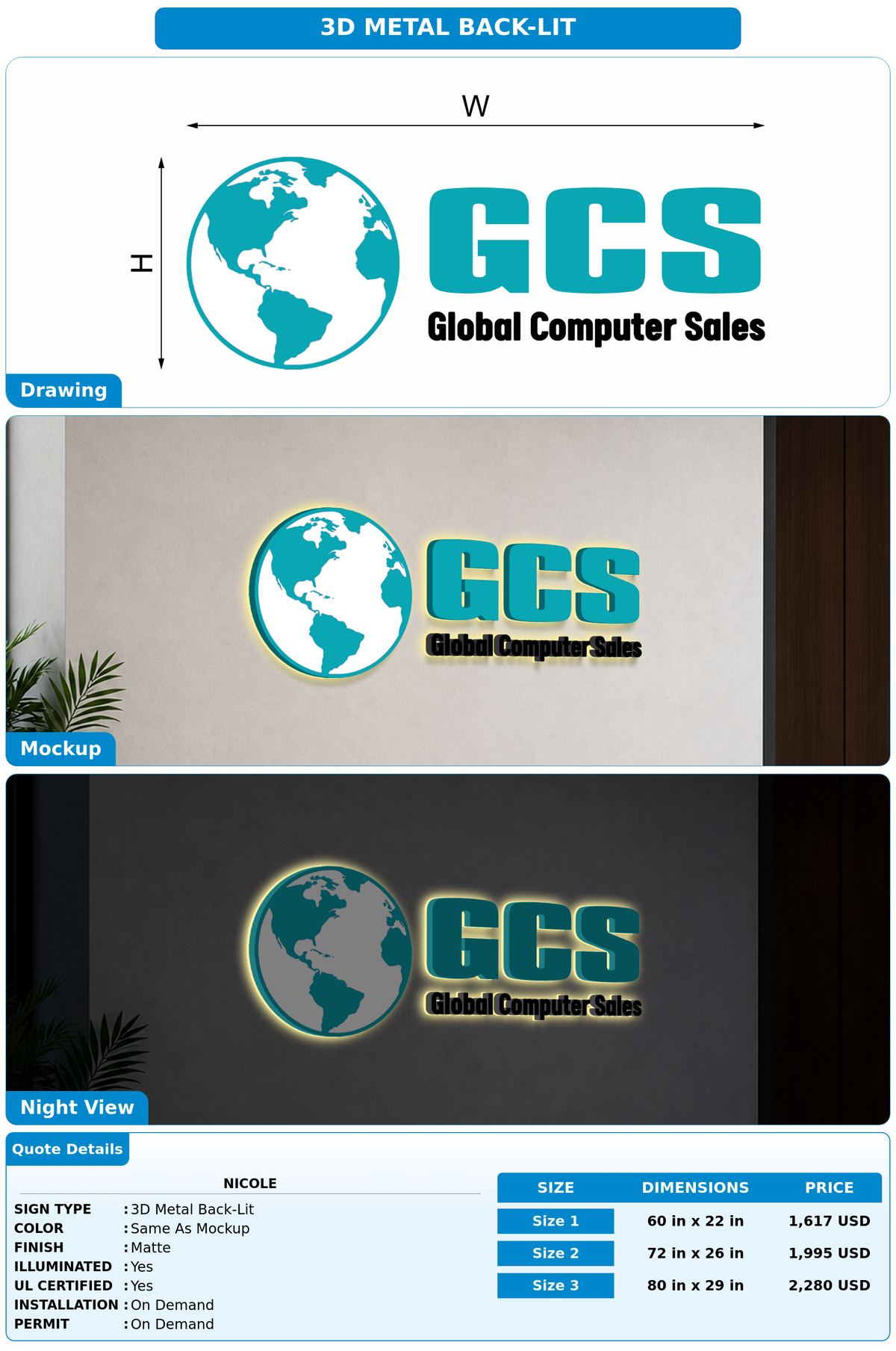 CUSTOM MOCKUP SIGN FOR Nicole