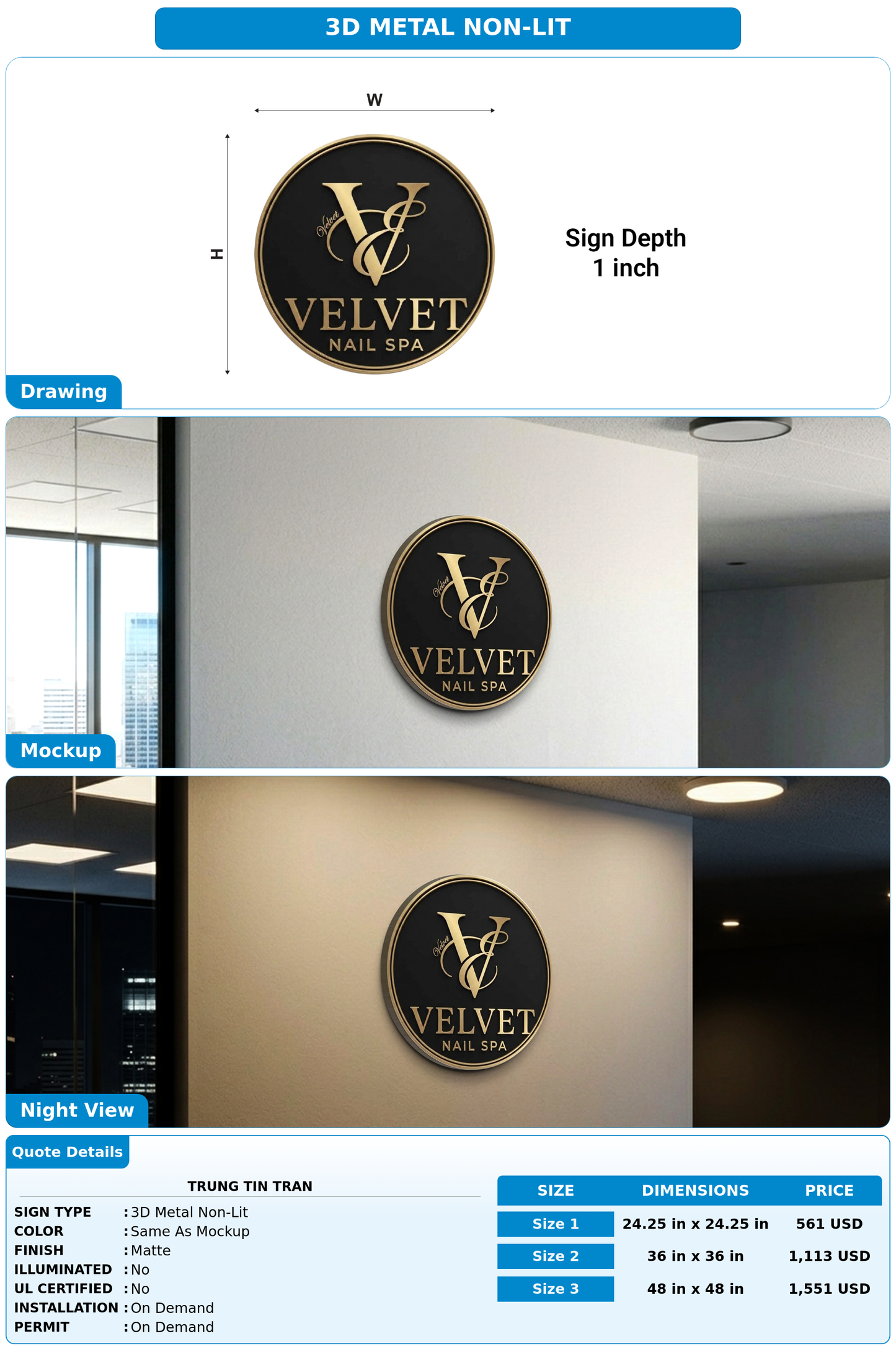 CUSTOM MOCKUP SIGN FOR Trung Tin Tran