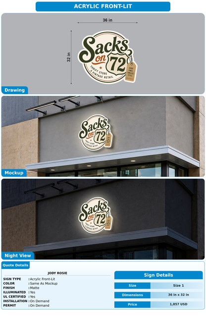 CUSTOM MOCKUP SIGN FOR Jody Rosie