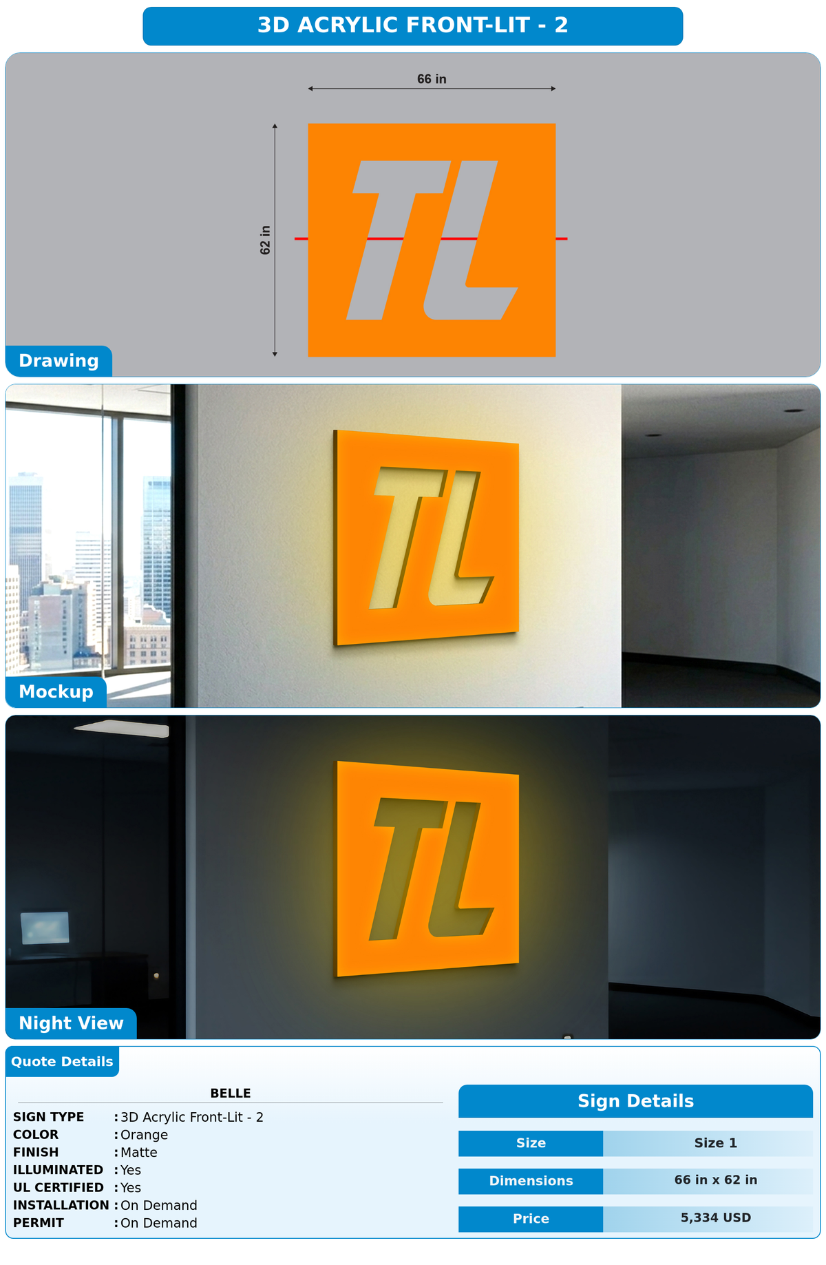 CUSTOM MOCKUP SIGN FOR Belle