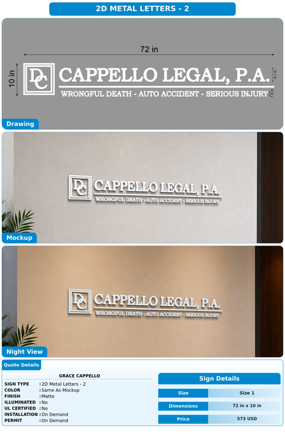CUSTOM MOCKUP SIGN FOR Grace Cappello