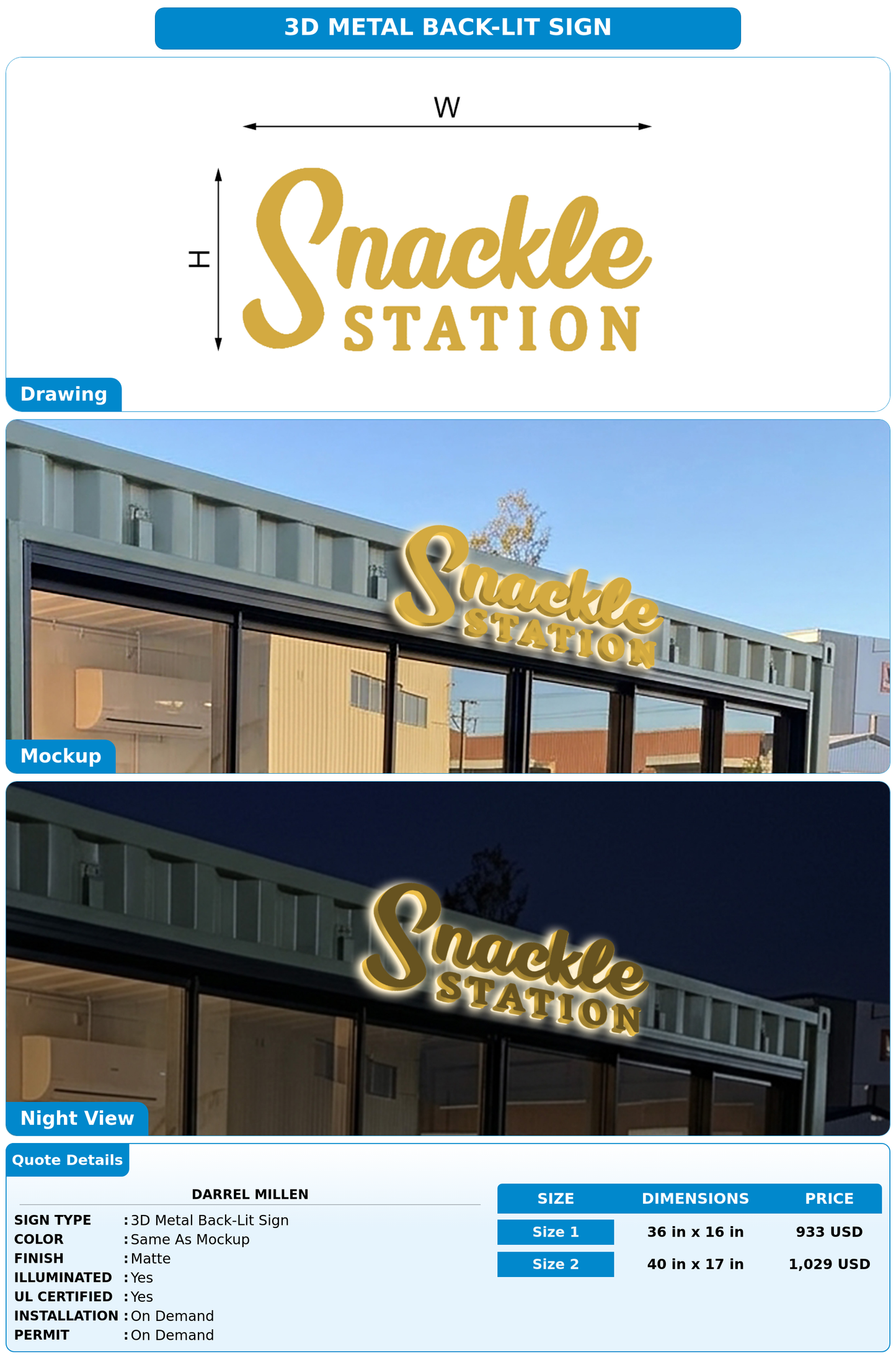 CUSTOM MOCKUP SIGN FOR Darrel Millen