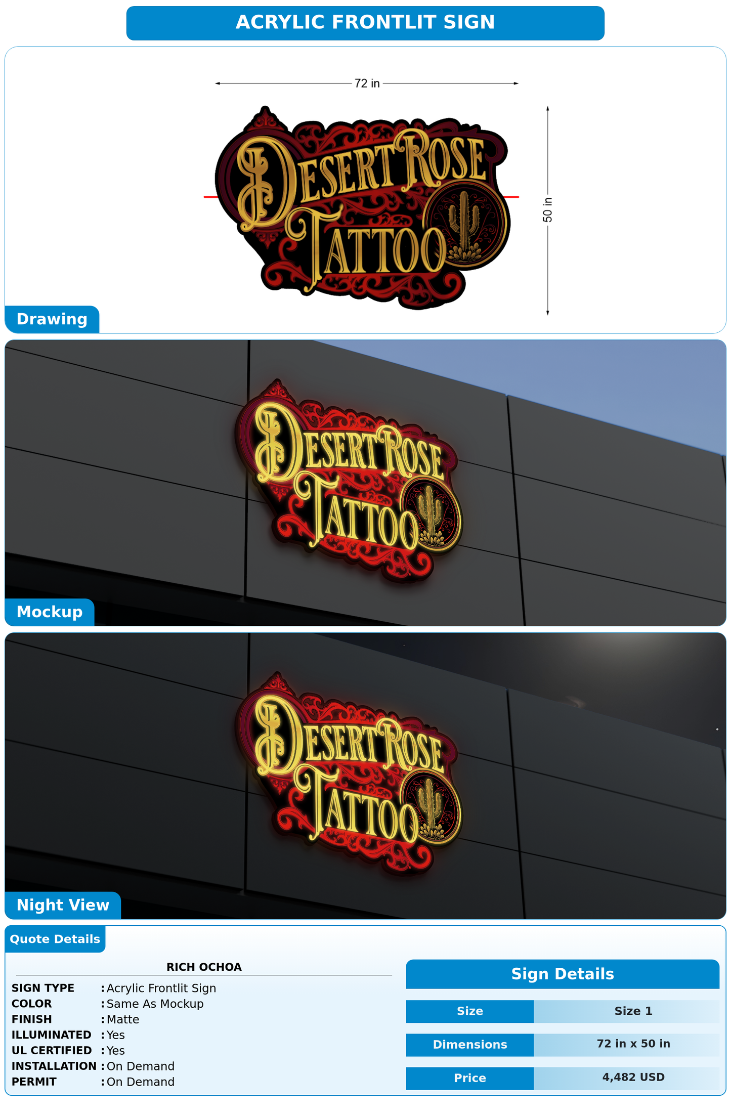 CUSTOM MOCKUP SIGN FOR Rich Ochoa
