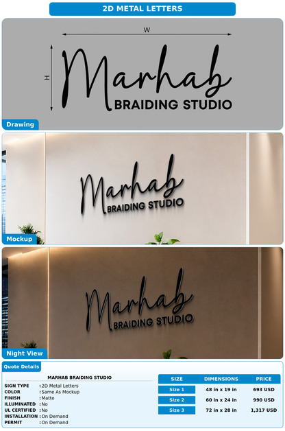 CUSTOM MOCKUP SIGN FOR Marhab braiding studio