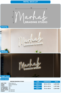 CUSTOM MOCKUP SIGN FOR Marhab braiding studio