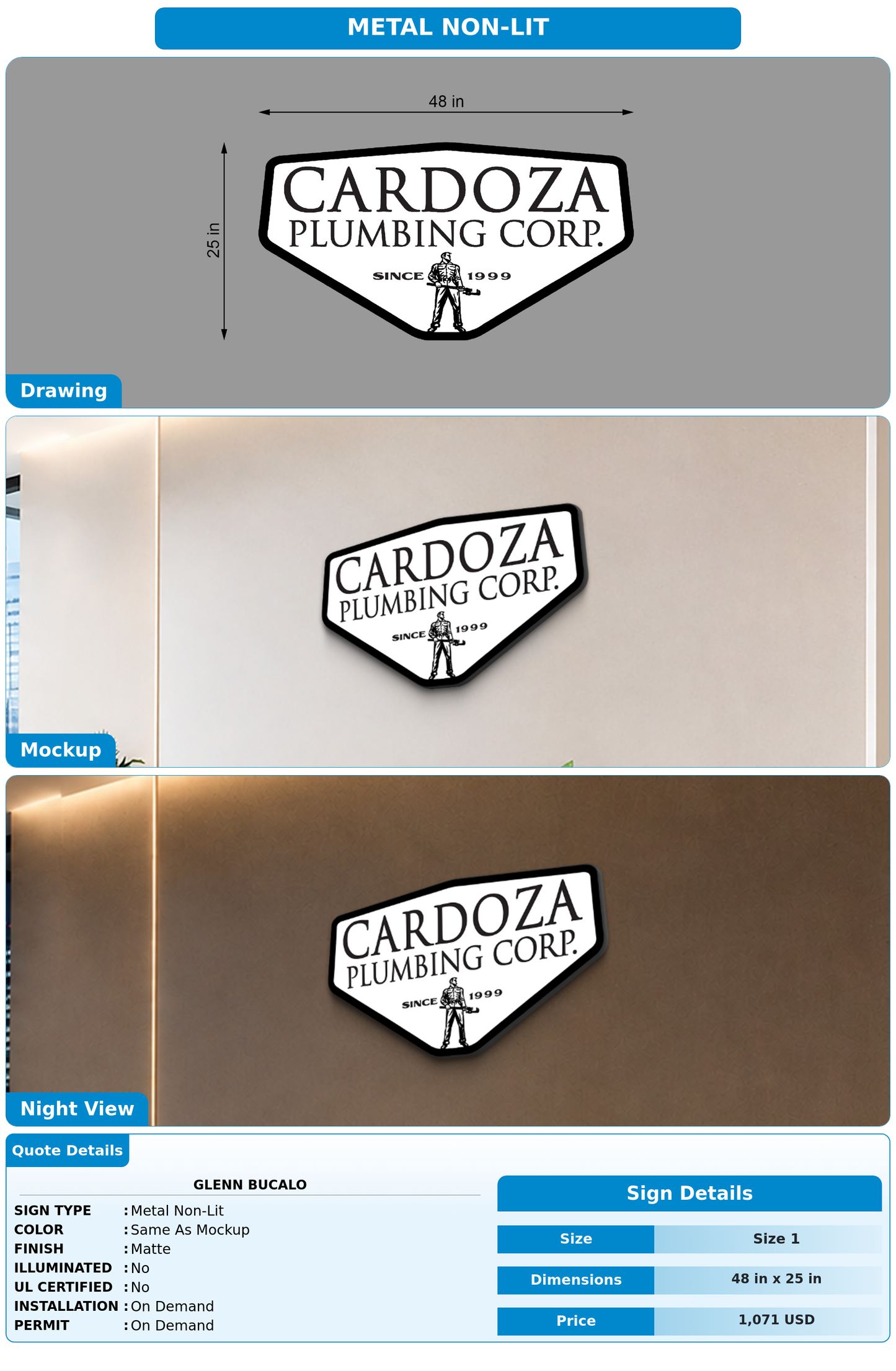 CUSTOM MOCKUP SIGN FOR Glenn Bucalo
