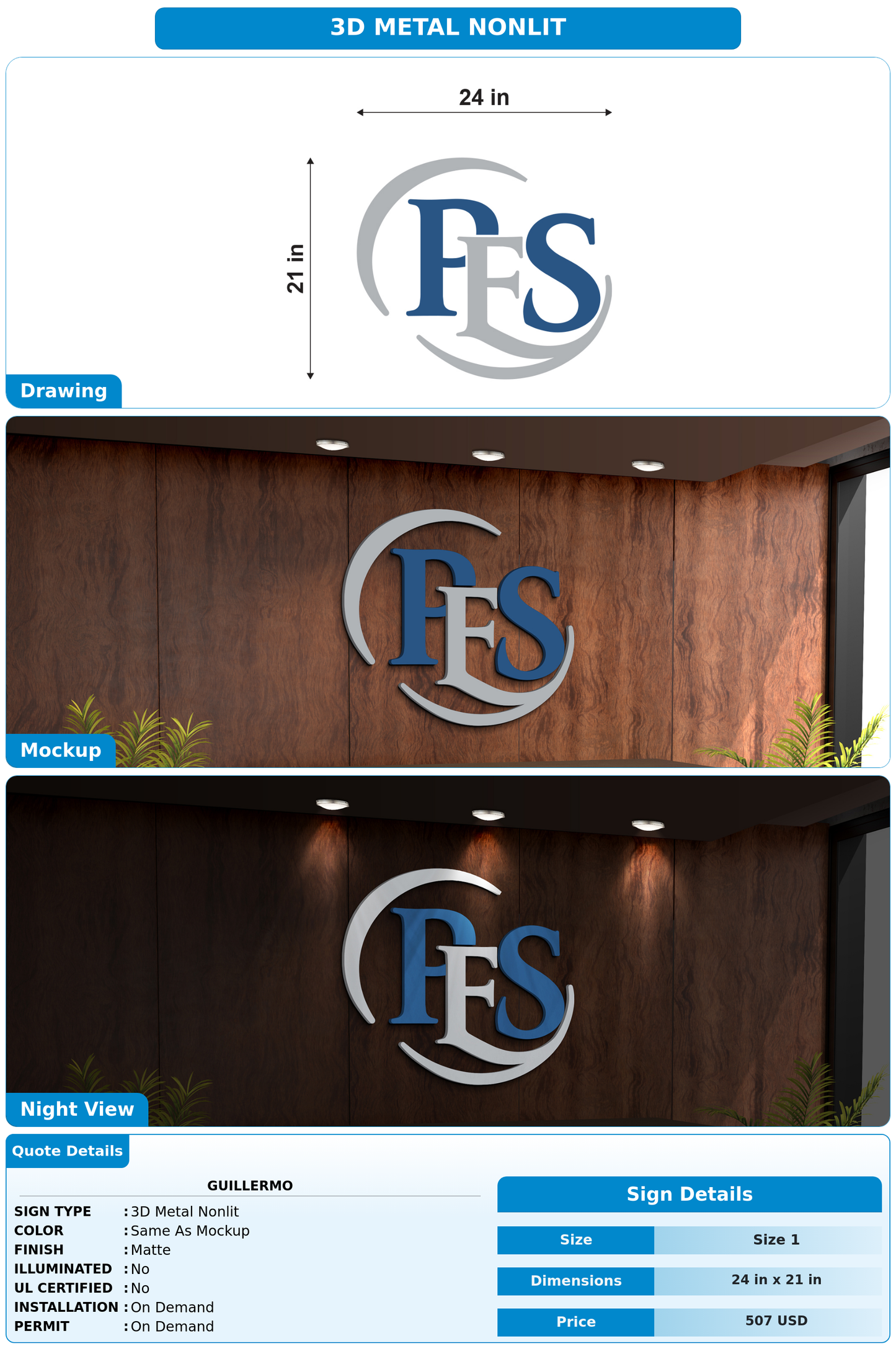 CUSTOM MOCKUP SIGN FOR Guillermo