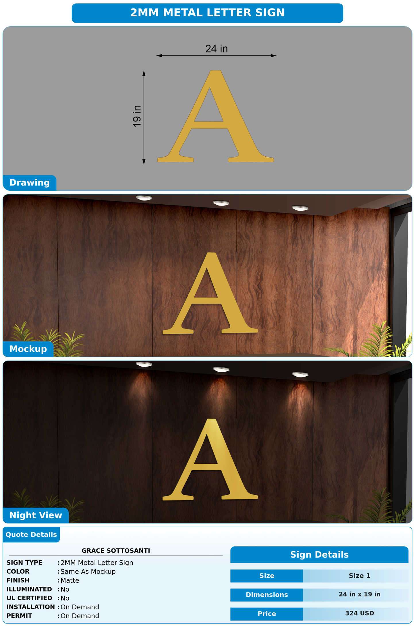 CUSTOM MOCKUP SIGN FOR Grace Sottosanti