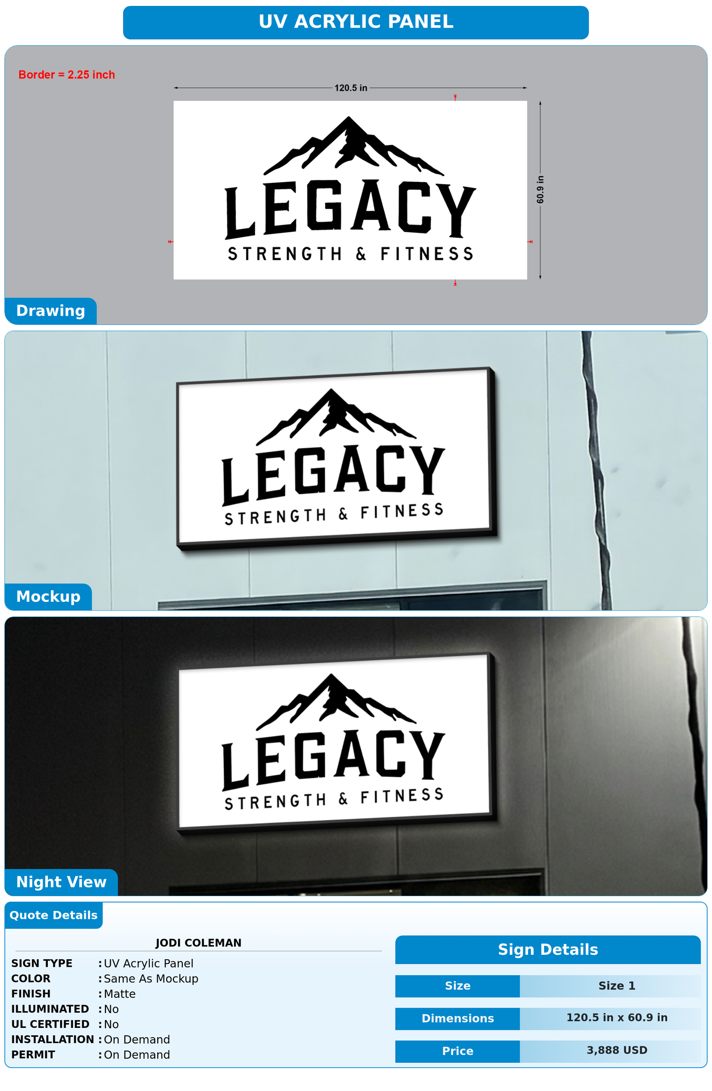 CUSTOM MOCKUP SIGN FOR Jodi Coleman