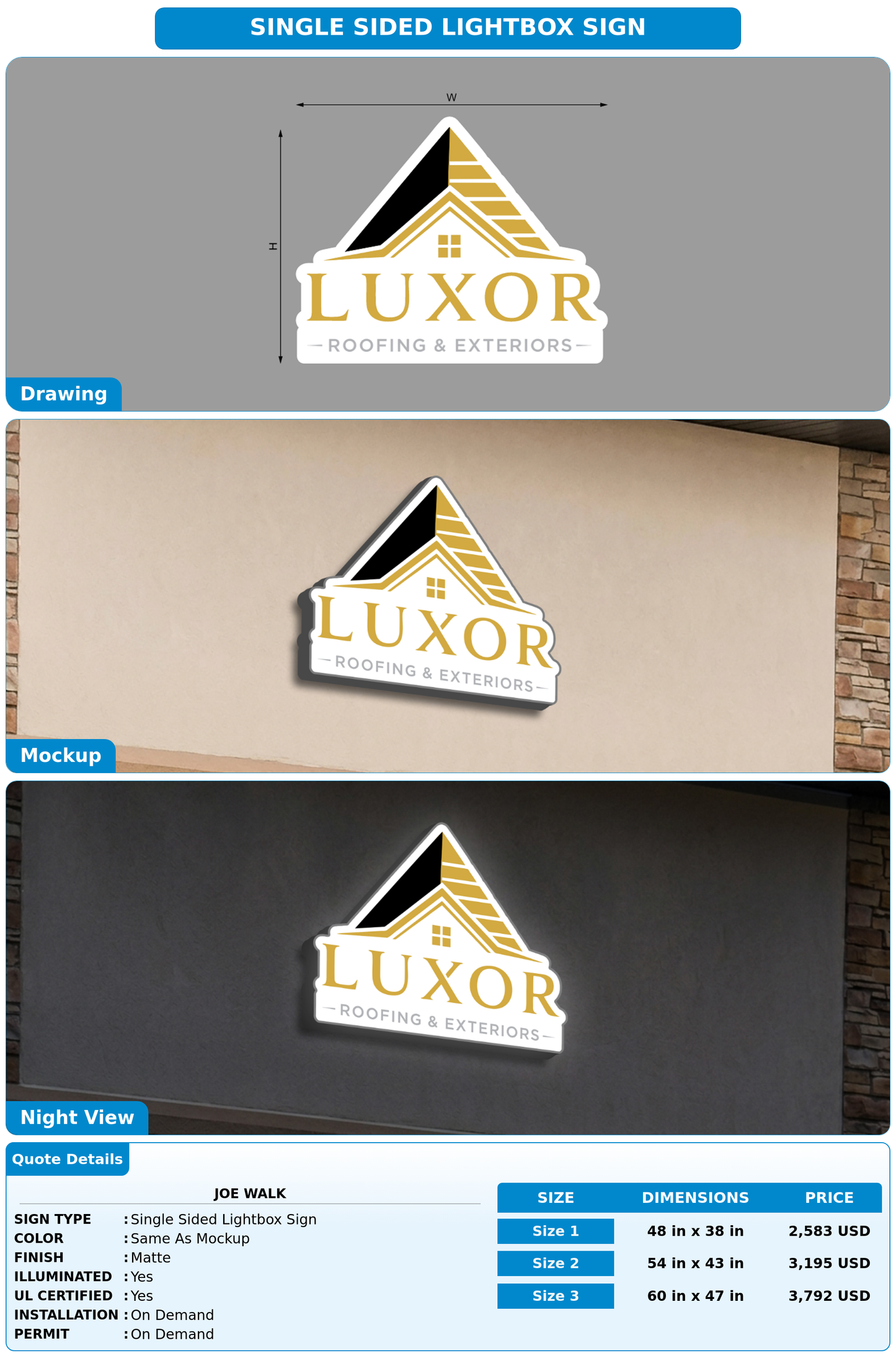 CUSTOM MOCKUP SIGN FOR Joe walk