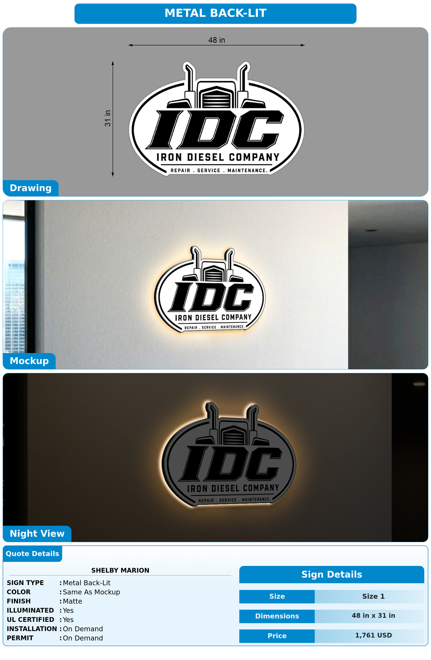CUSTOM MOCKUP SIGN FOR Shelby Marion