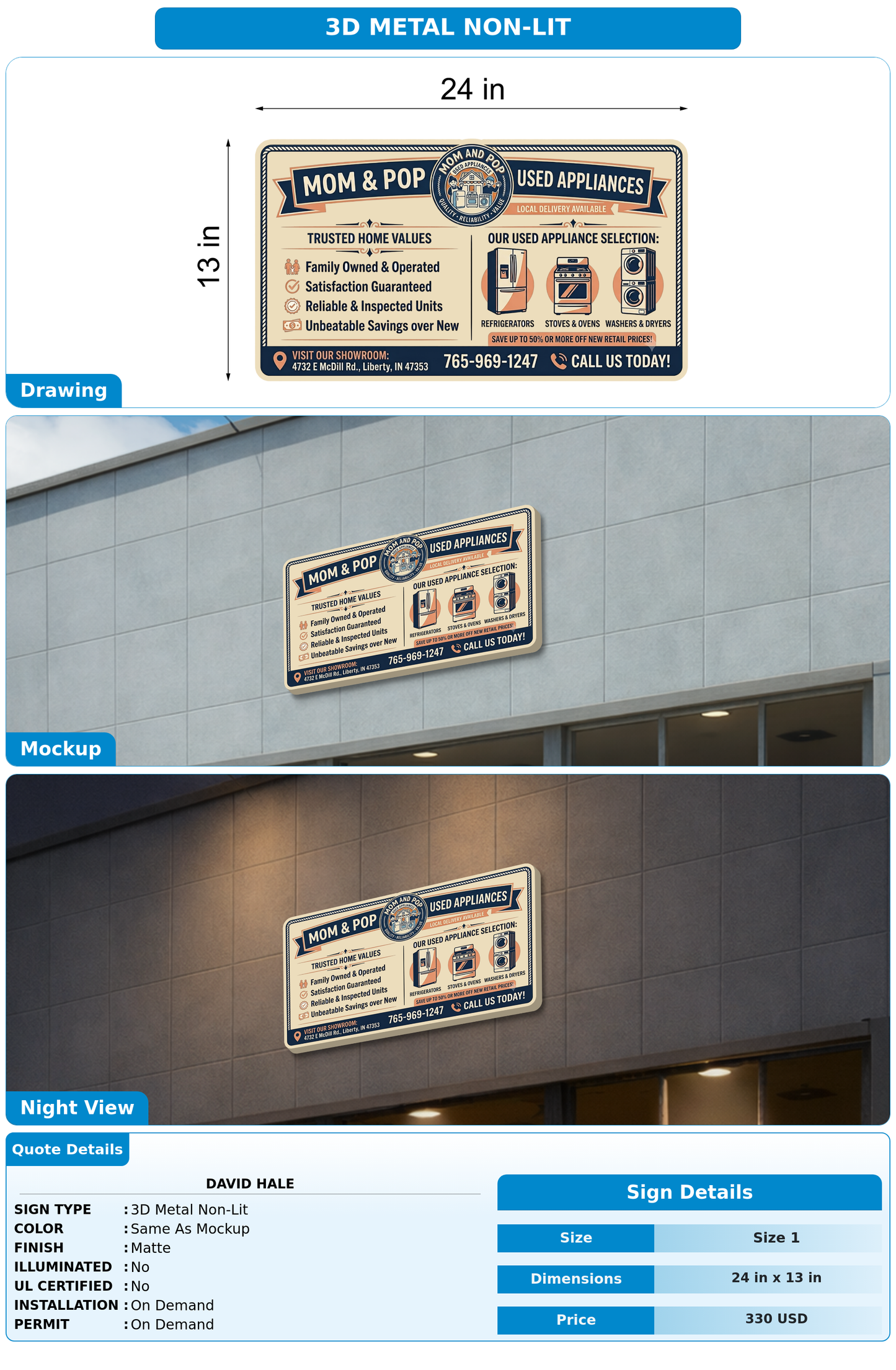 CUSTOM MOCKUP SIGN FOR David Hale