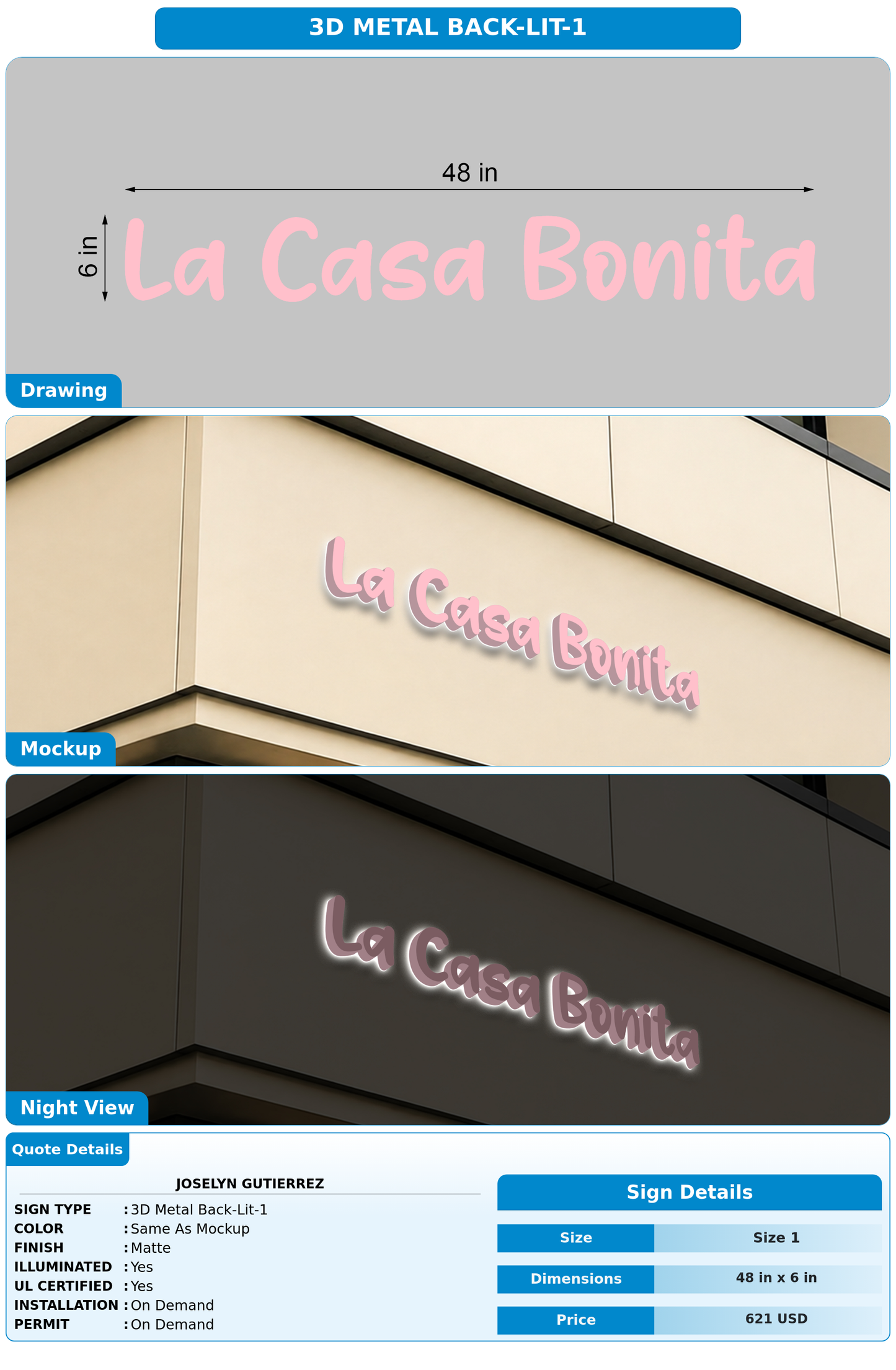 CUSTOM MOCKUP SIGN FOR Joselyn Gutierrez