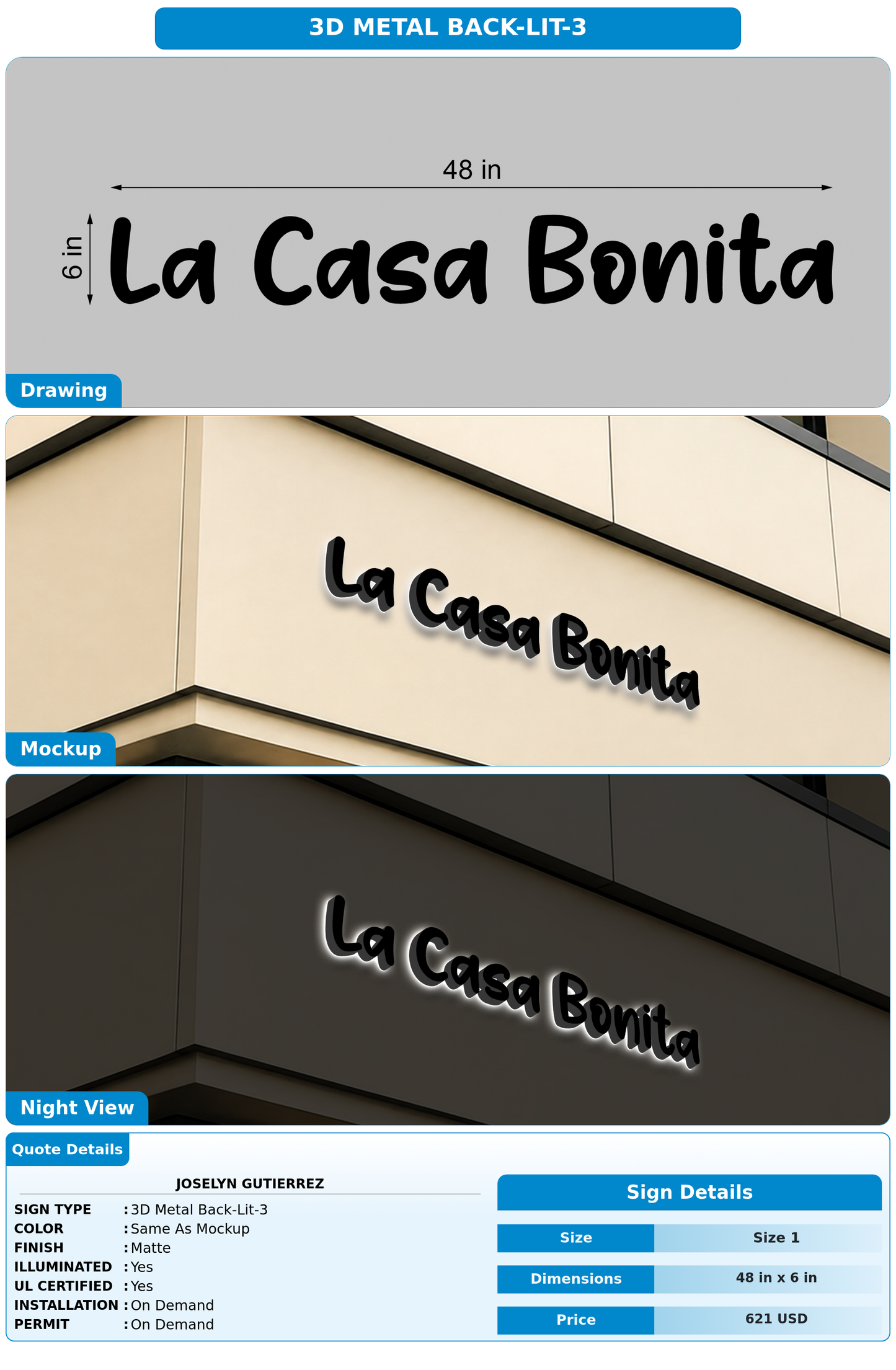 CUSTOM MOCKUP SIGN FOR Joselyn Gutierrez