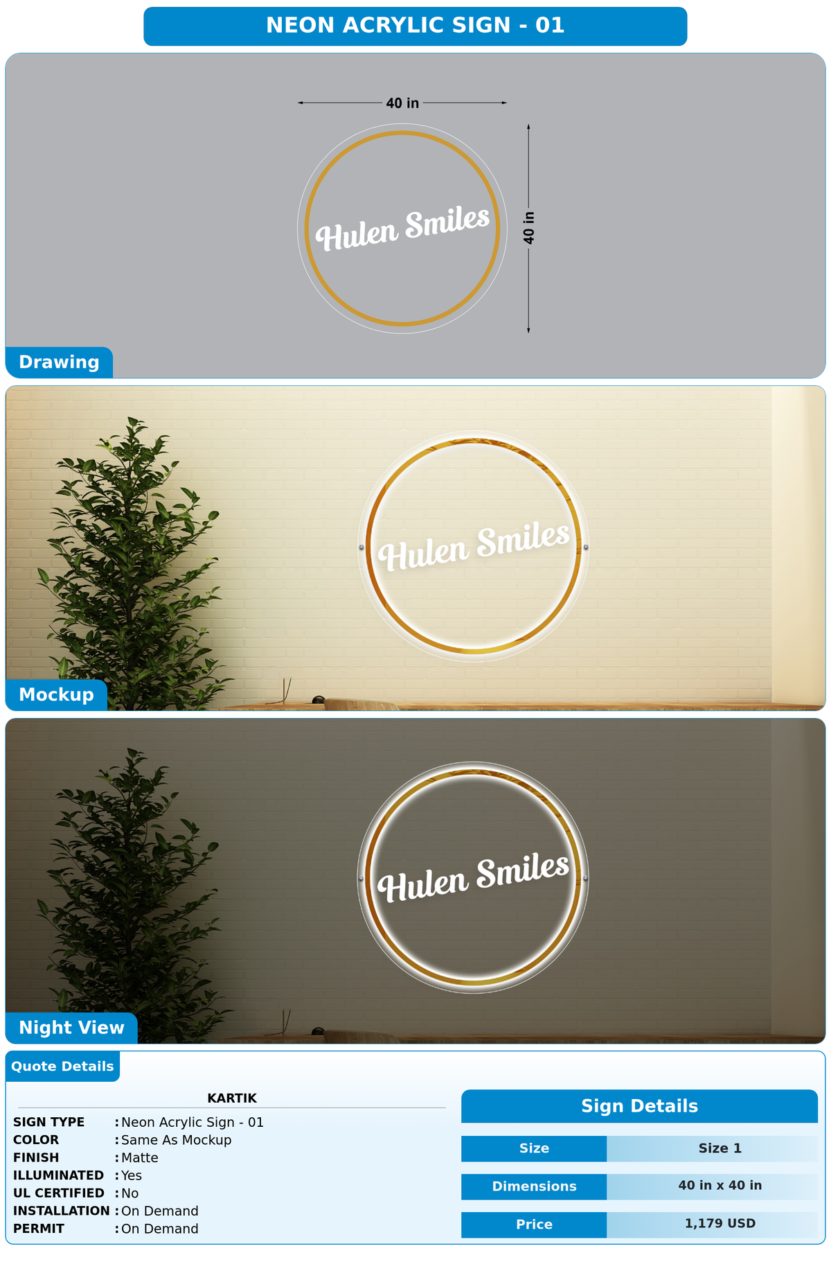 CUSTOM MOCKUP SIGN FOR Kartik