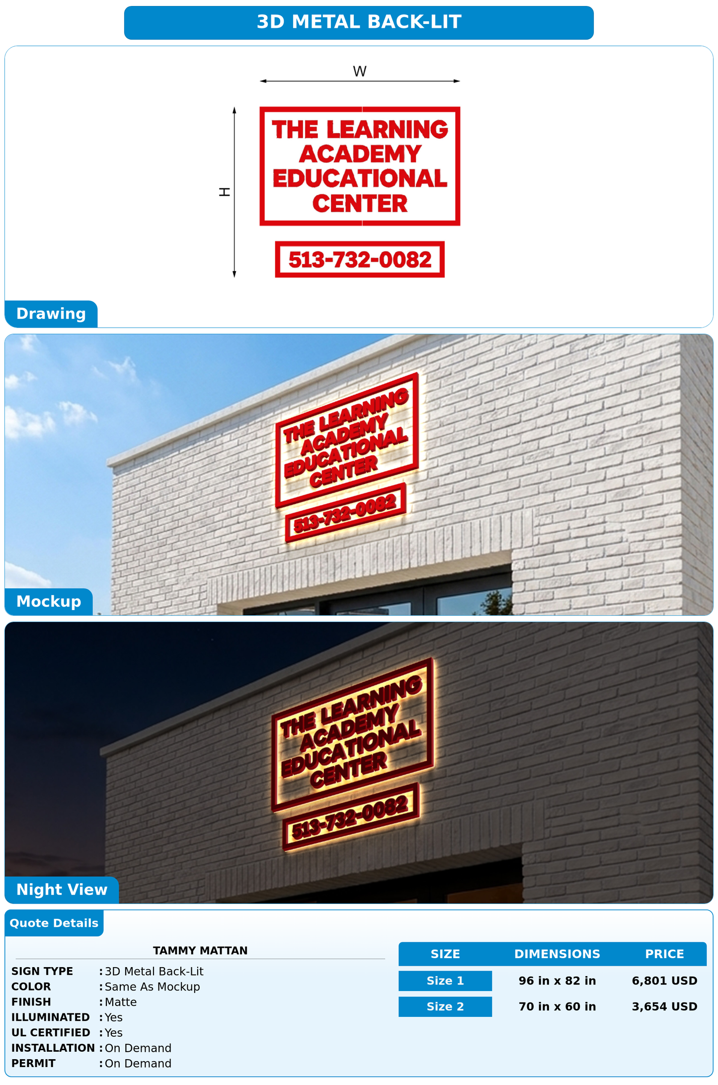 CUSTOM MOCKUP SIGN FOR TAMMY MATTAN