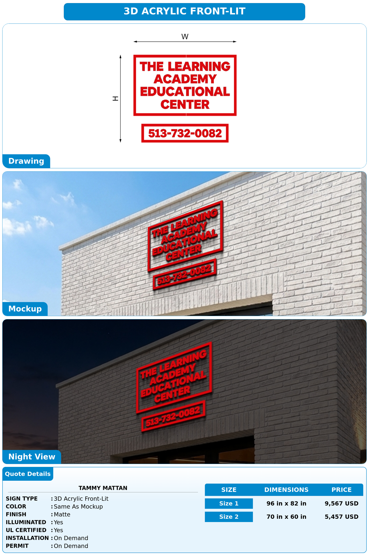 CUSTOM MOCKUP SIGN FOR TAMMY MATTAN