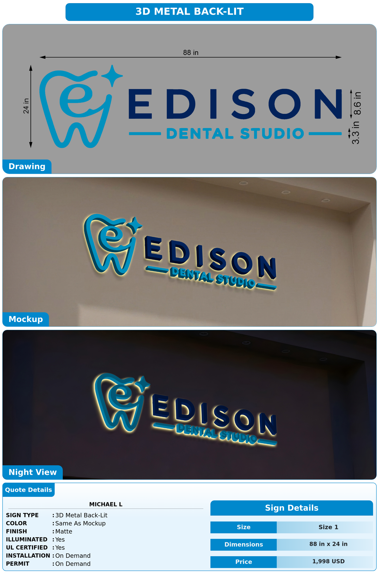 CUSTOM MOCKUP SIGN FOR Michael L