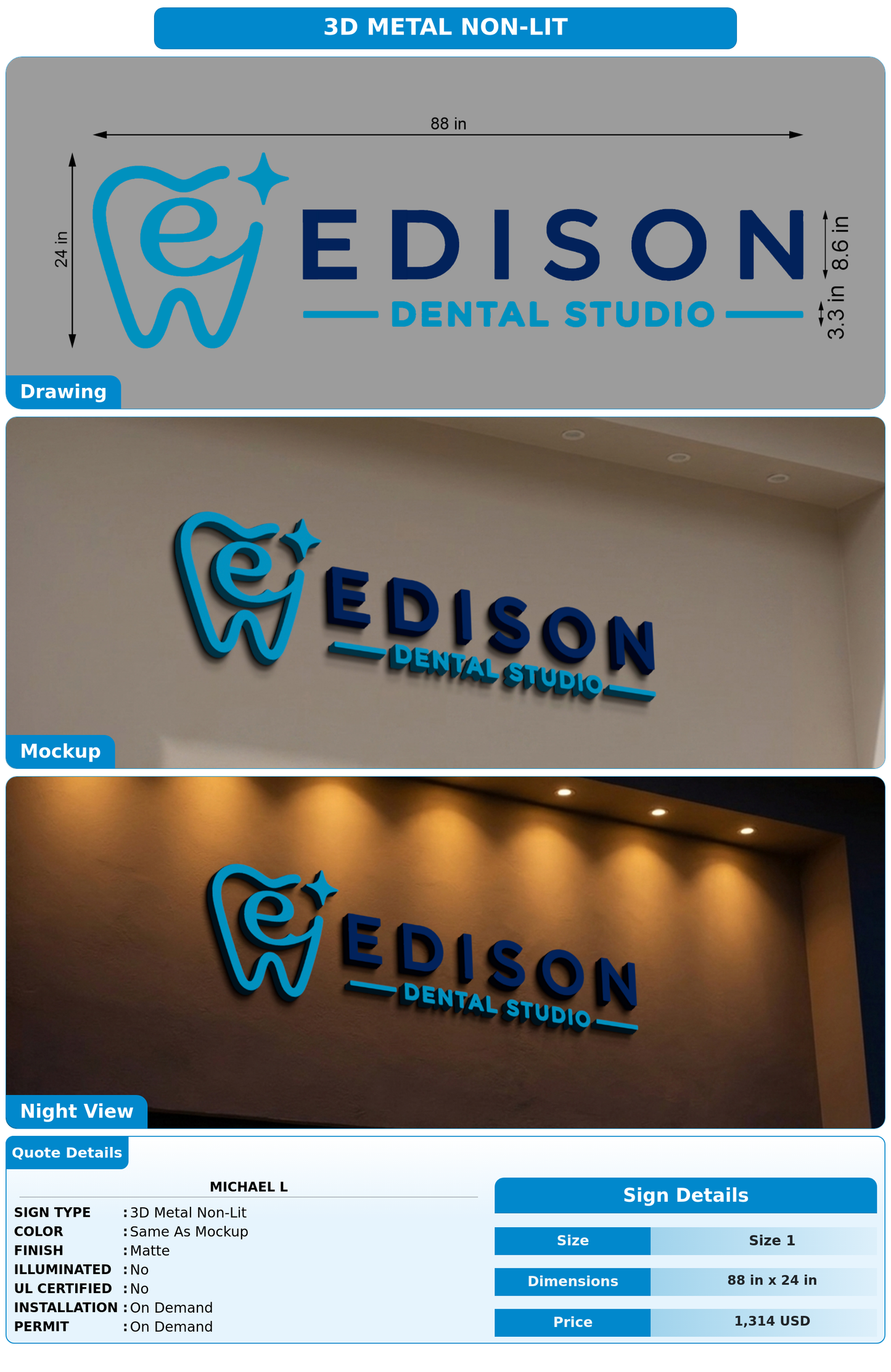 CUSTOM MOCKUP SIGN FOR Michael L