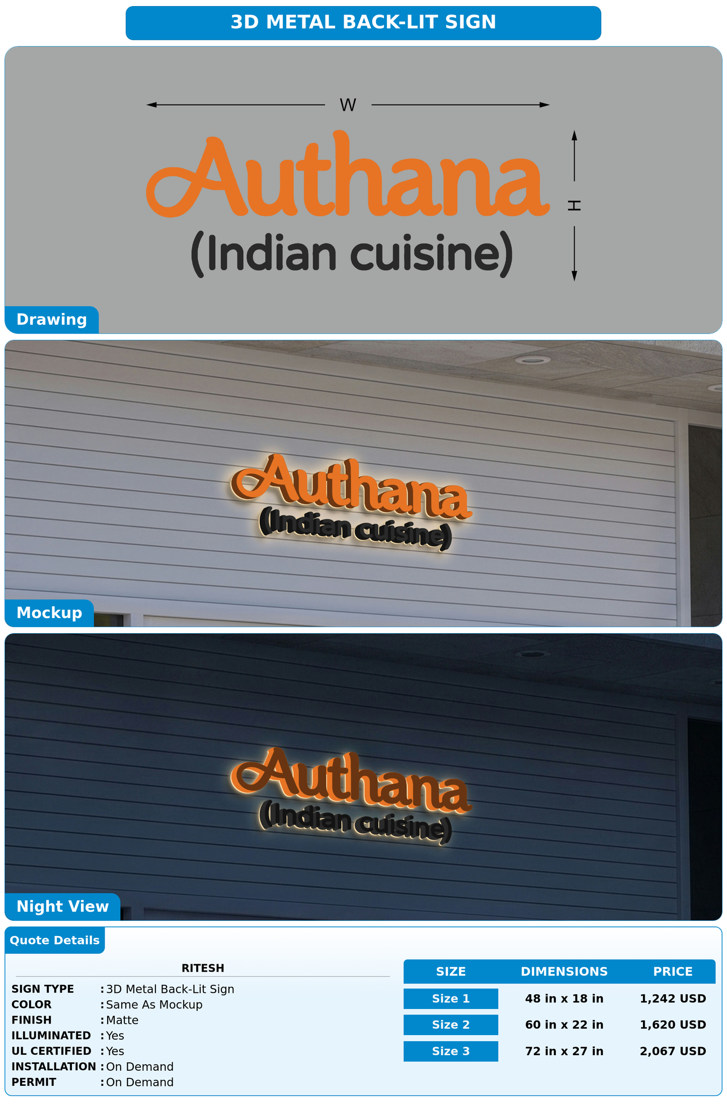 CUSTOM MOCKUP SIGN FOR Ritesh