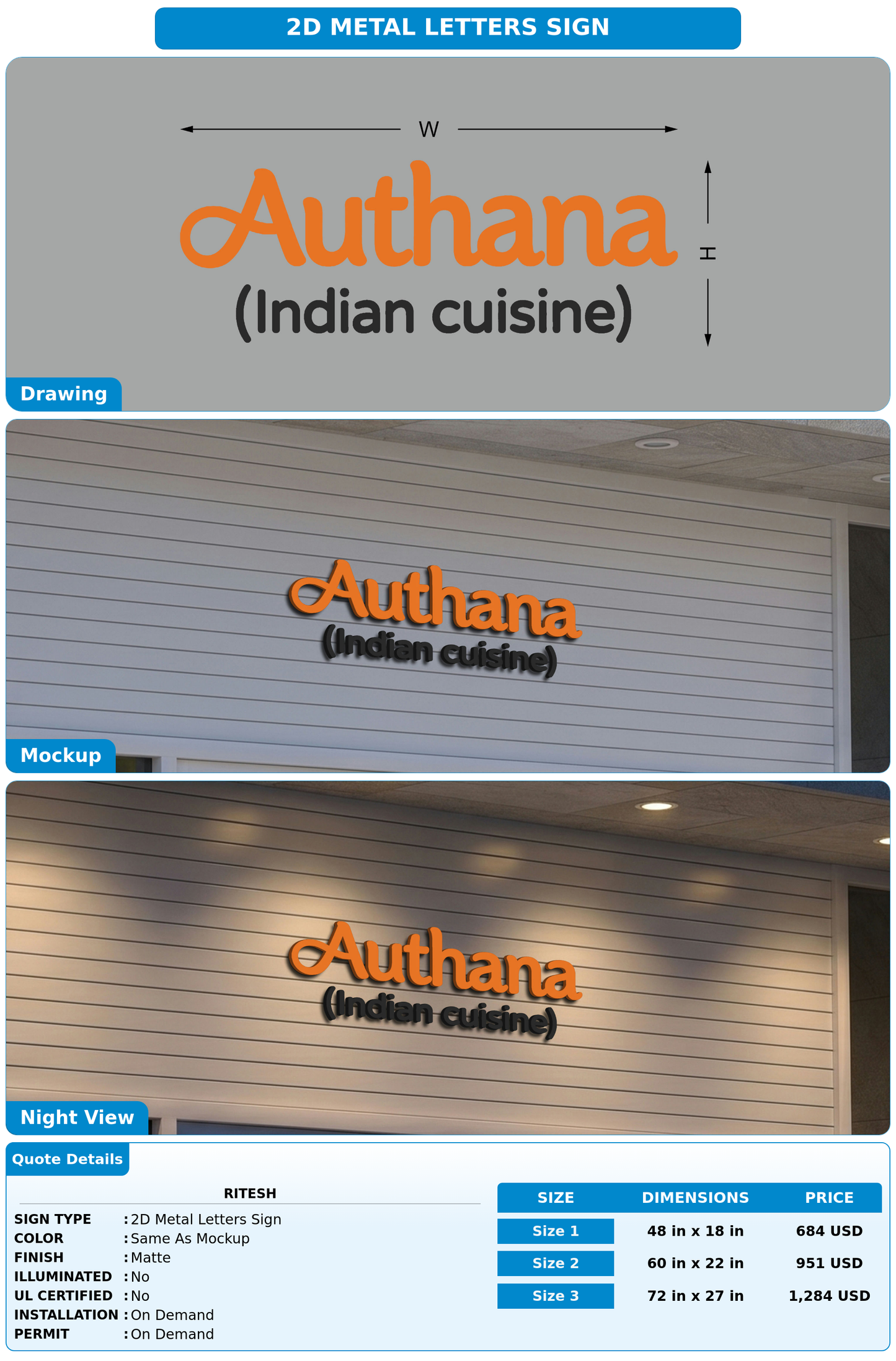 CUSTOM MOCKUP SIGN FOR Ritesh