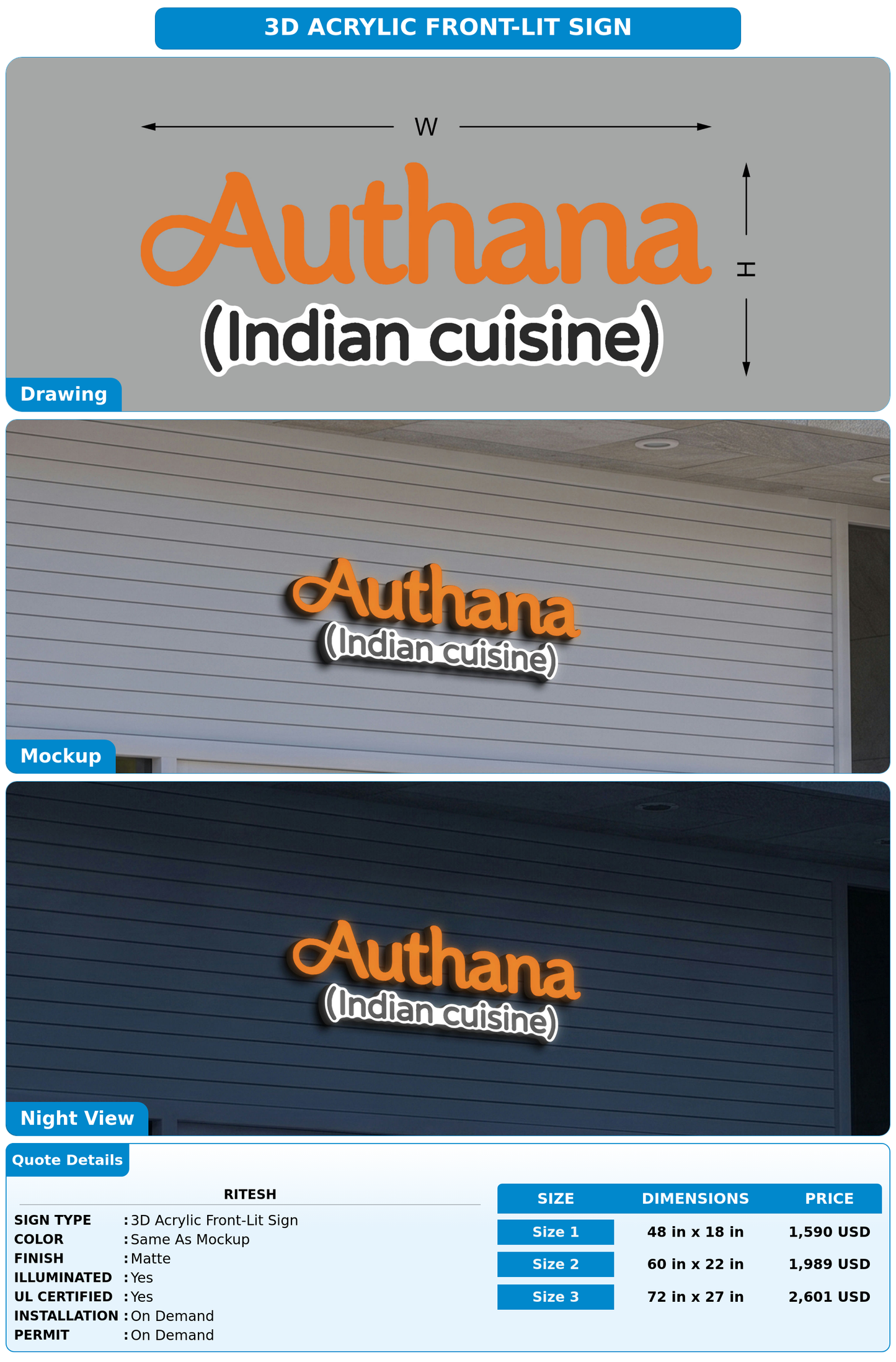 CUSTOM MOCKUP SIGN FOR Ritesh