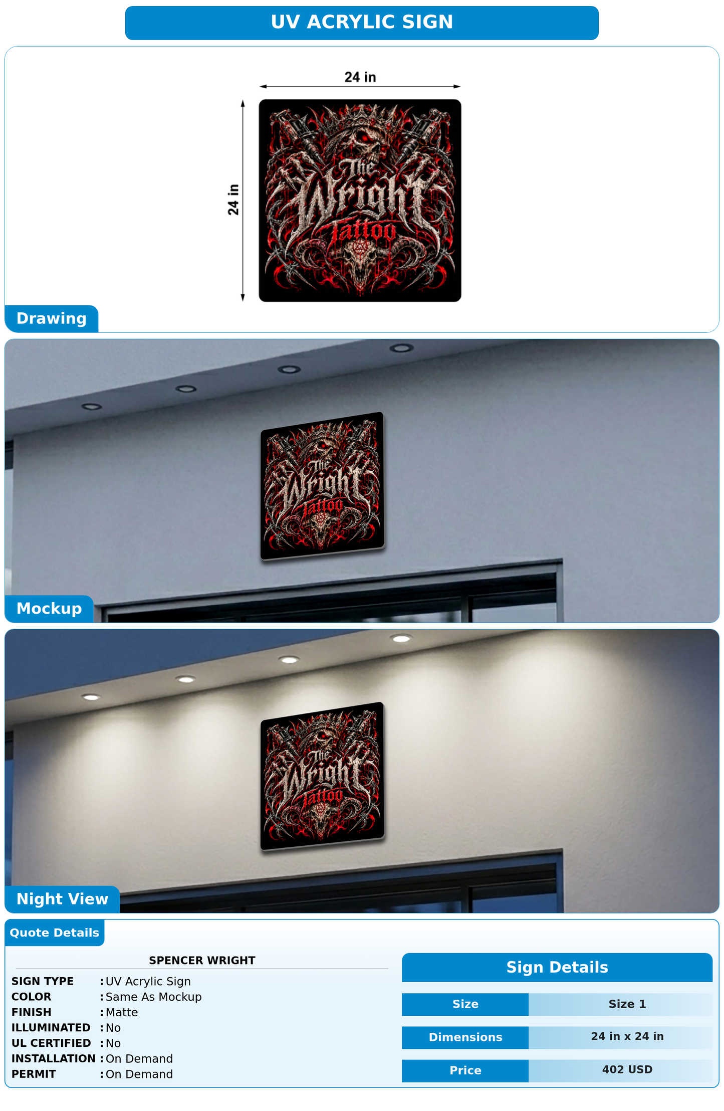 CUSTOM MOCKUP SIGN FOR Spencer Wright