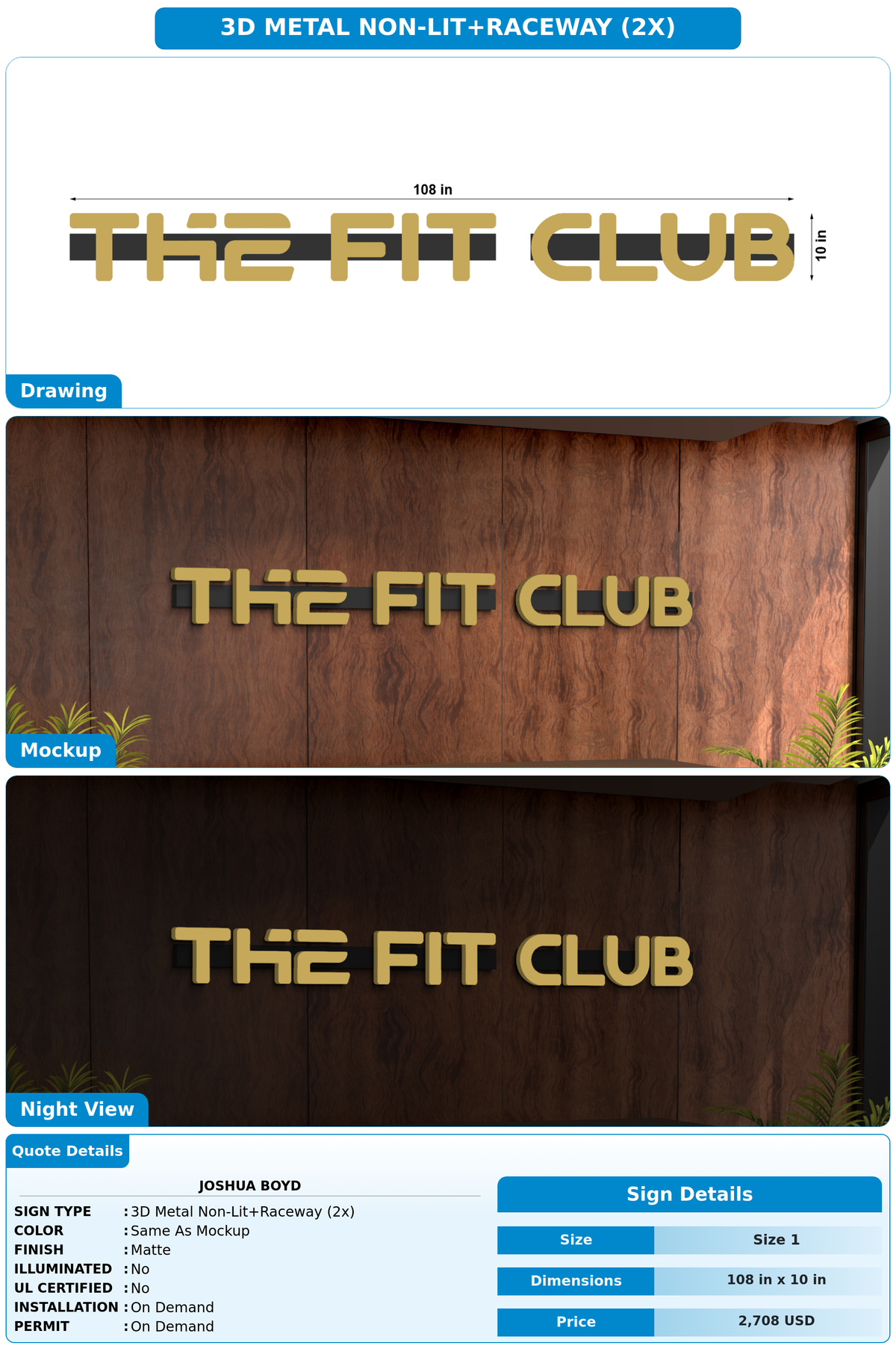 CUSTOM MOCKUP SIGN FOR Joshua Boyd