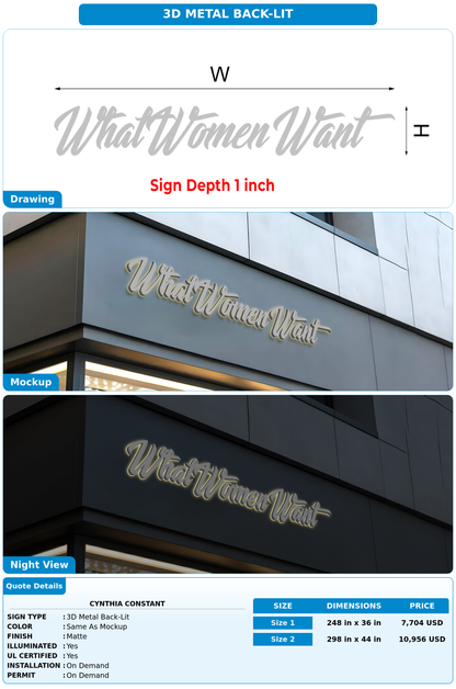 CUSTOM MOCKUP SIGN FOR Cynthia constant
