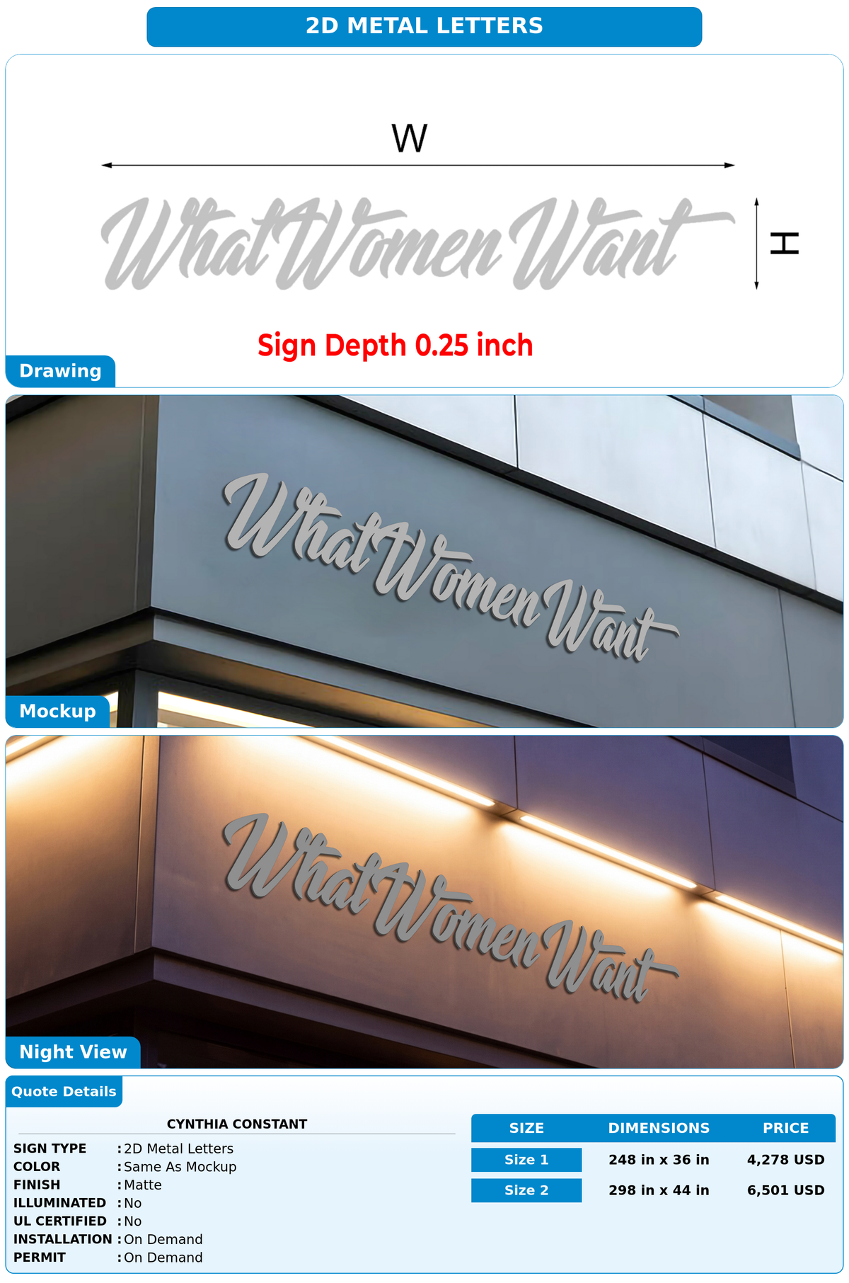CUSTOM MOCKUP SIGN FOR Cynthia constant