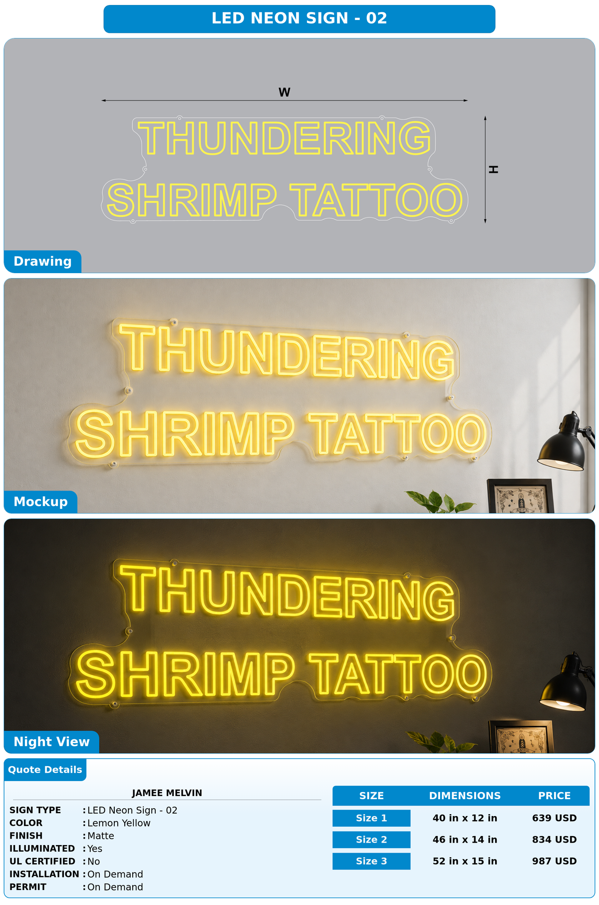 CUSTOM MOCKUP SIGN FOR Jamee Melvin