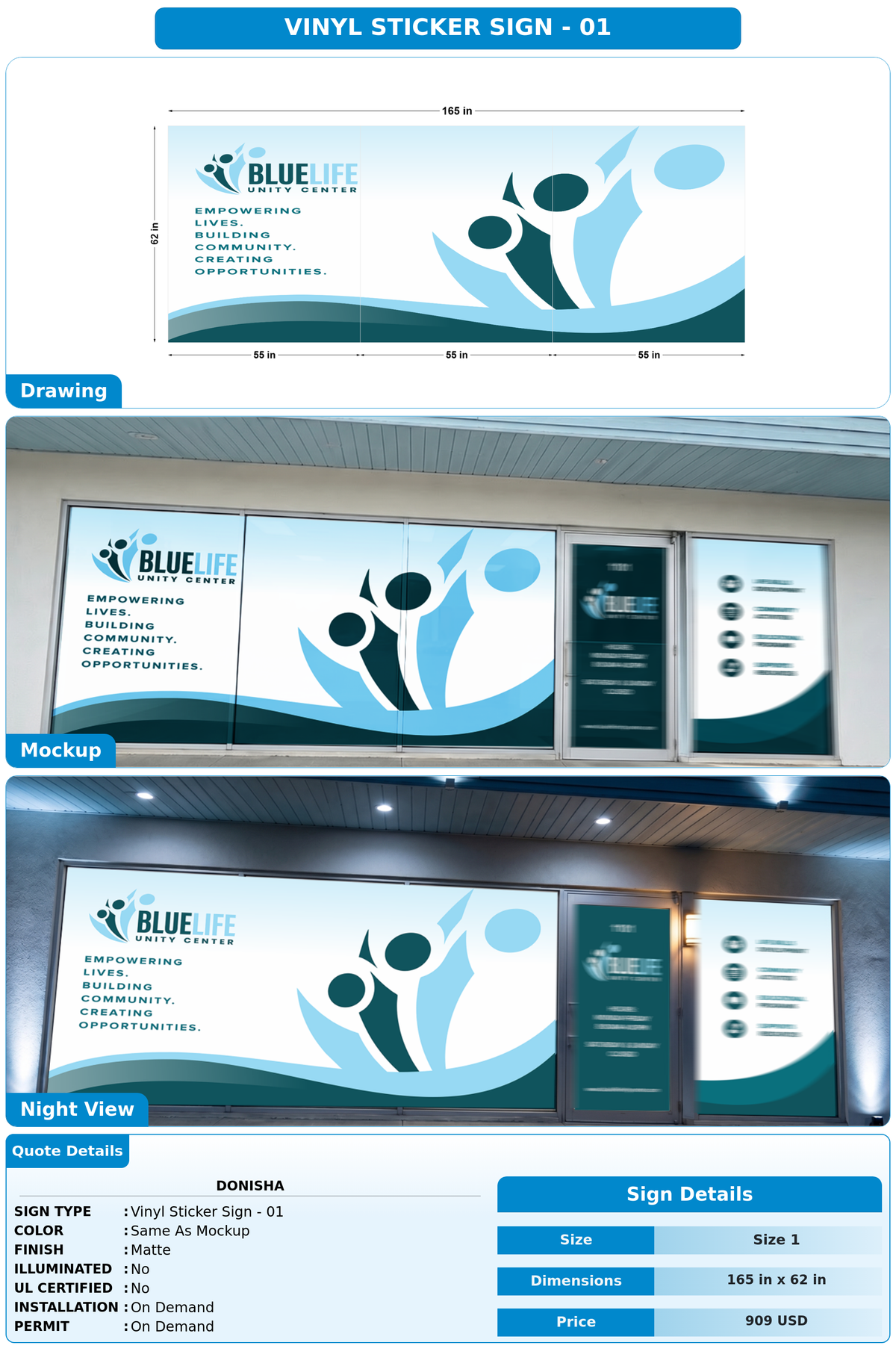 CUSTOM MOCKUP SIGN FOR Donisha