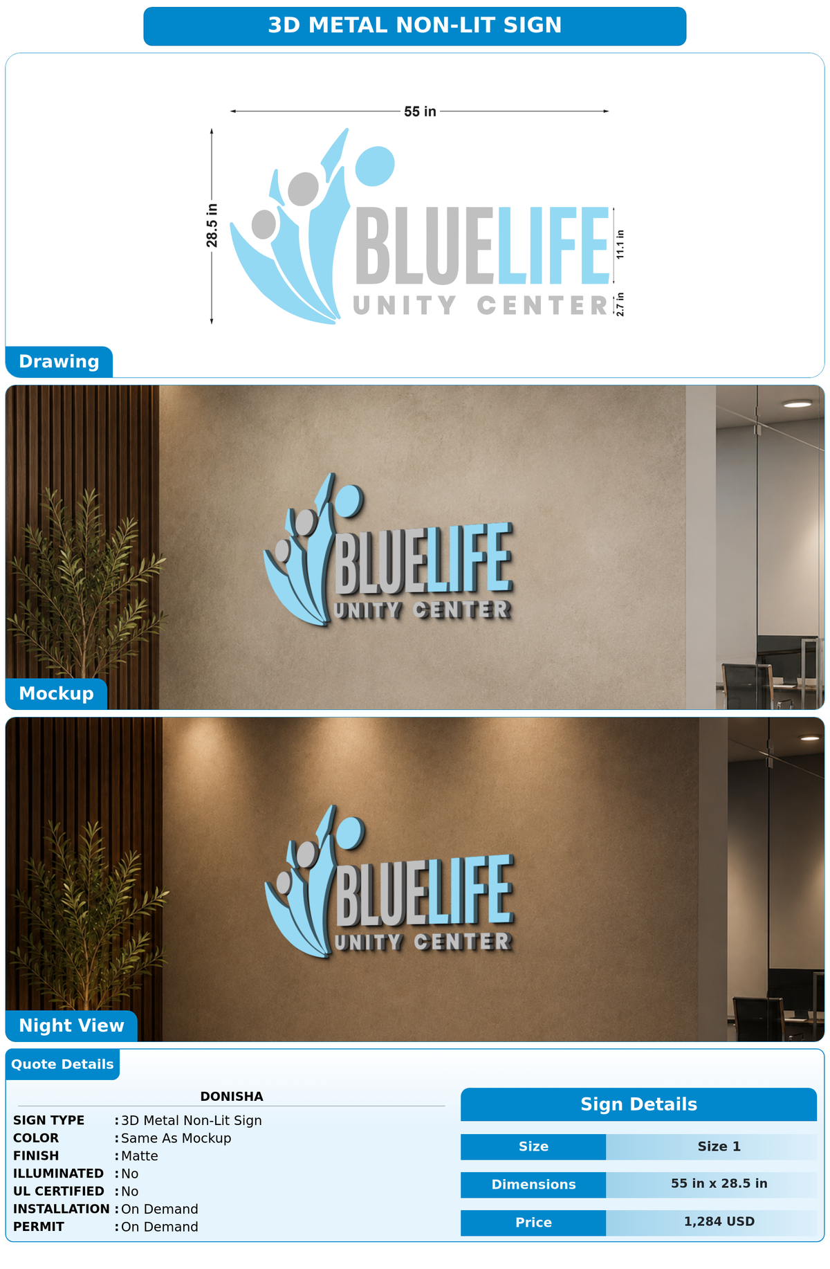 CUSTOM MOCKUP SIGN FOR Donisha