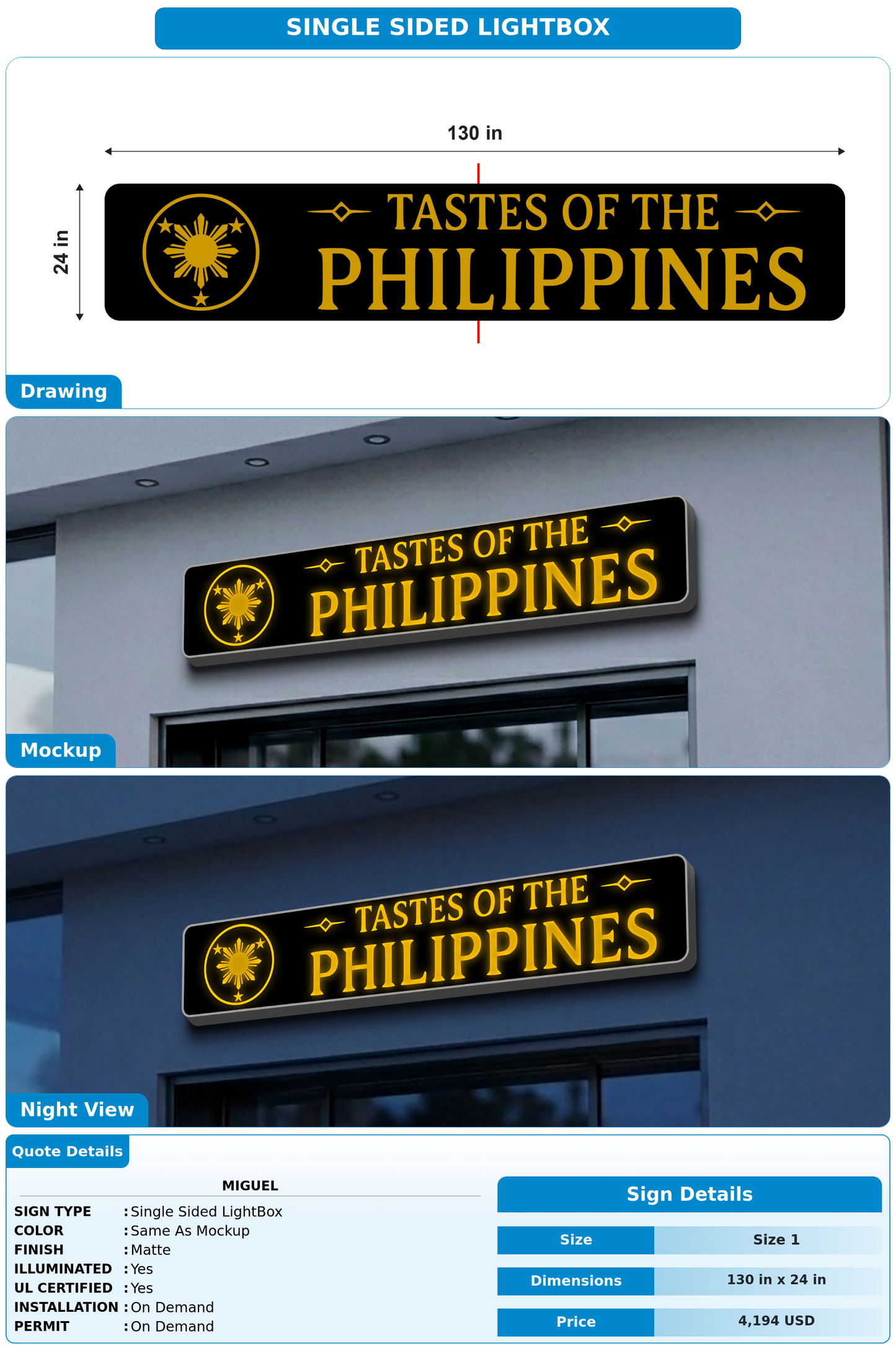 CUSTOM MOCKUP SIGN FOR Miguel