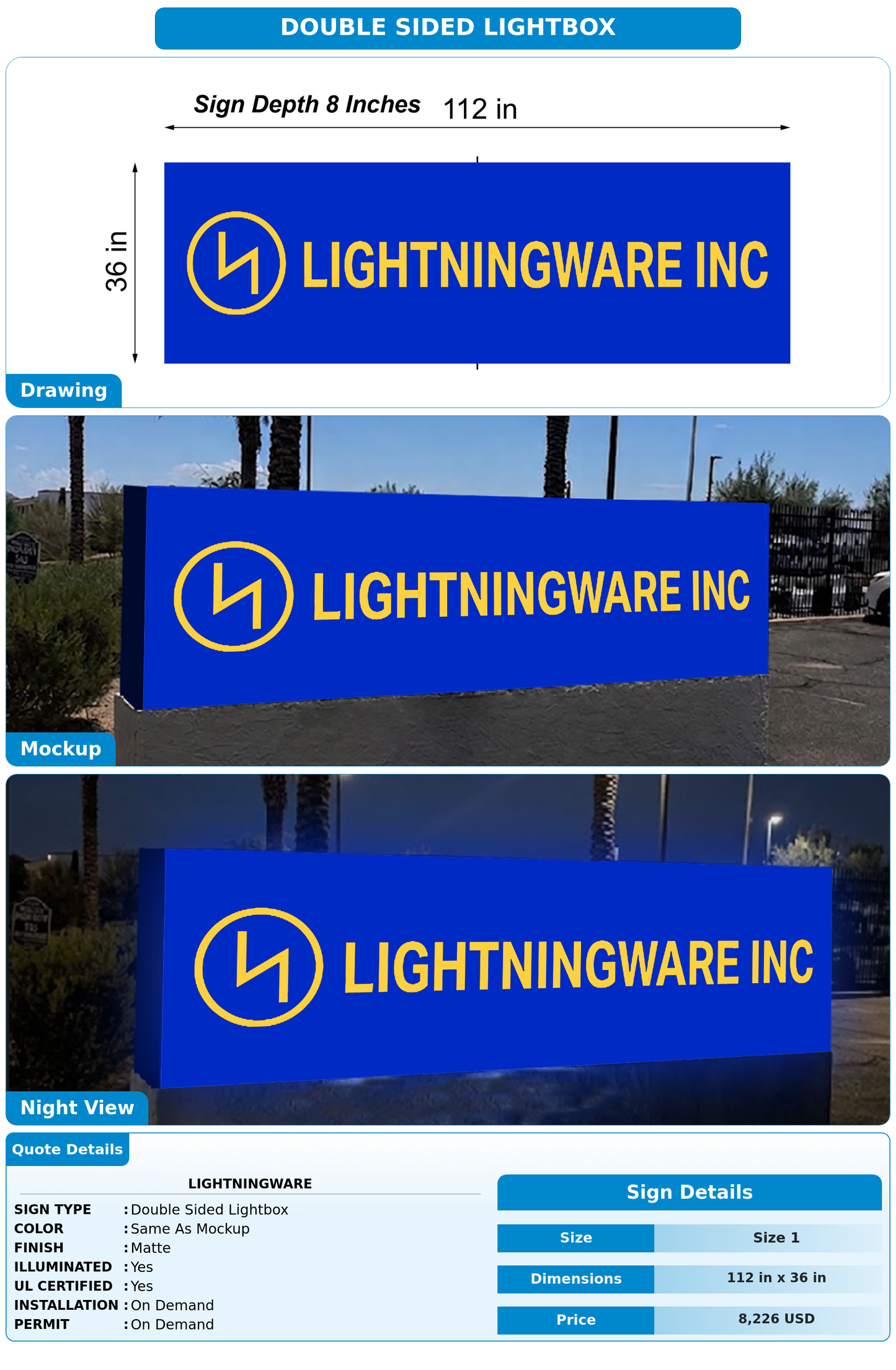 CUSTOM MOCKUP SIGN FOR Lightningware