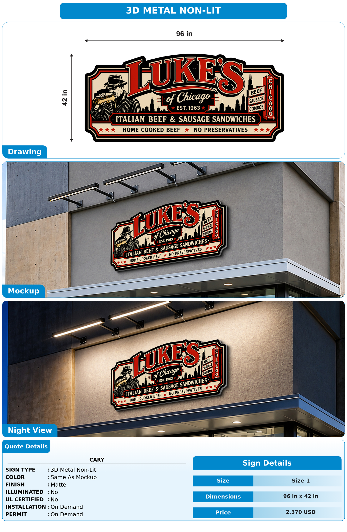 CUSTOM MOCKUP SIGN FOR cary