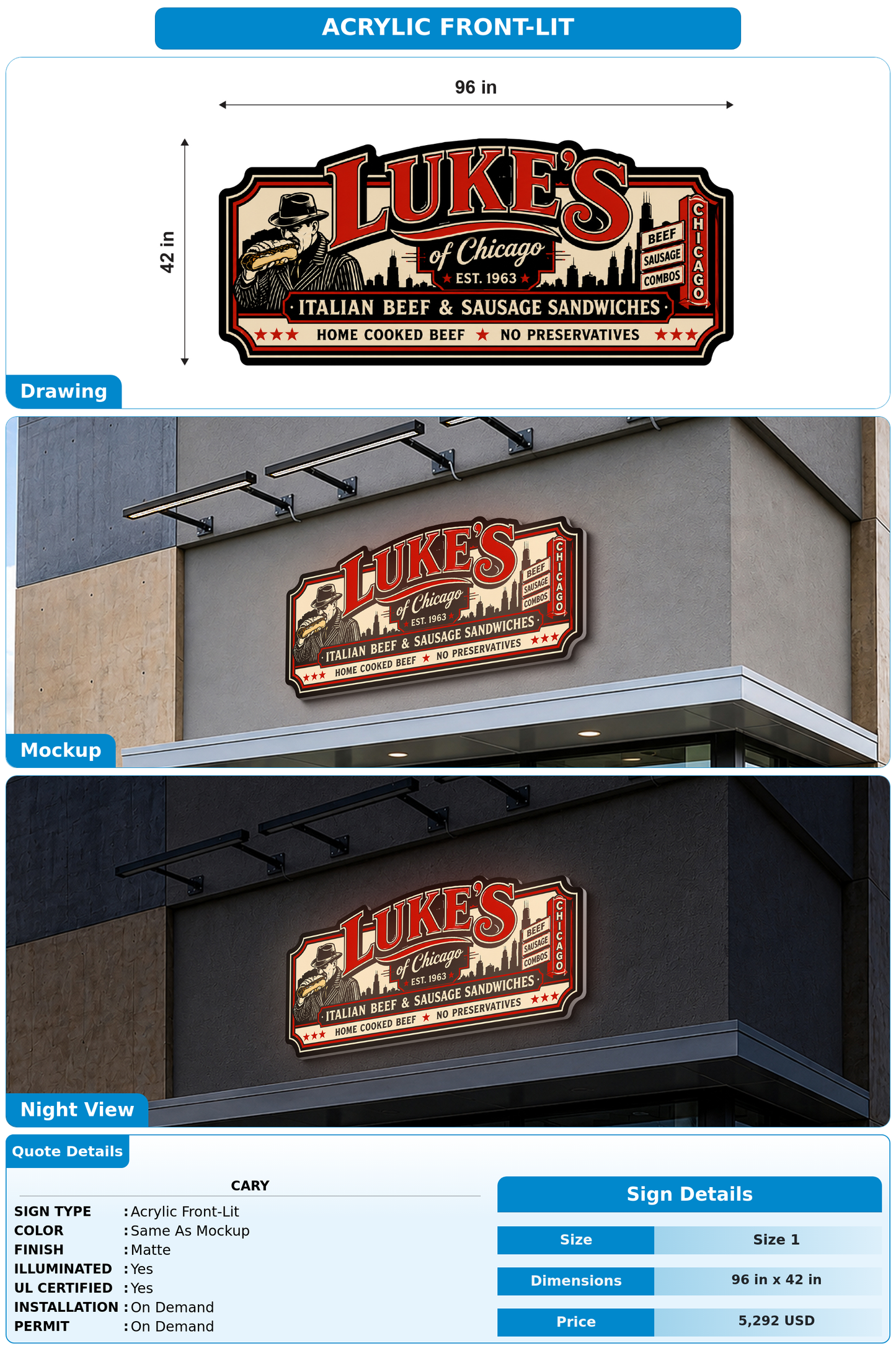 CUSTOM MOCKUP SIGN FOR cary