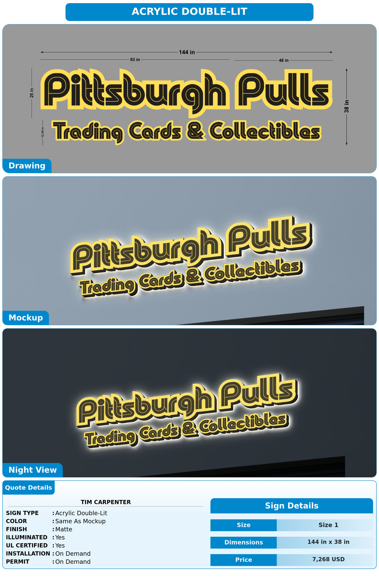 CUSTOM MOCKUP SIGN FOR Tim Carpenter