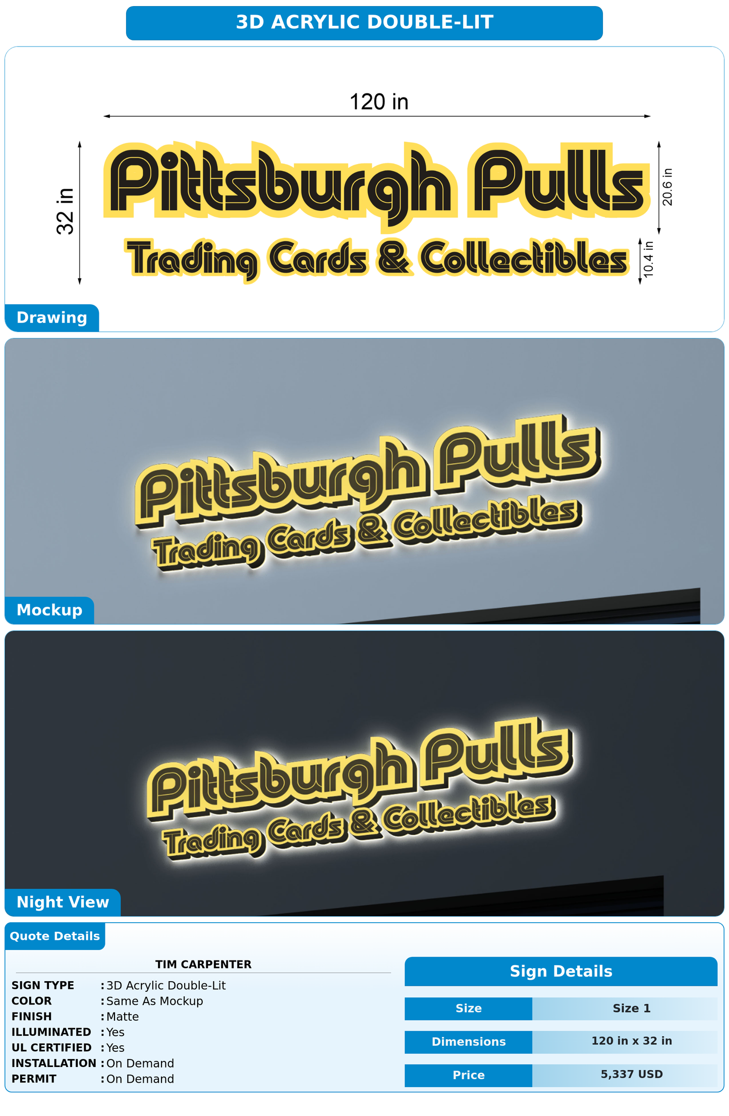 CUSTOM MOCKUP SIGN FOR Tim Carpenter
