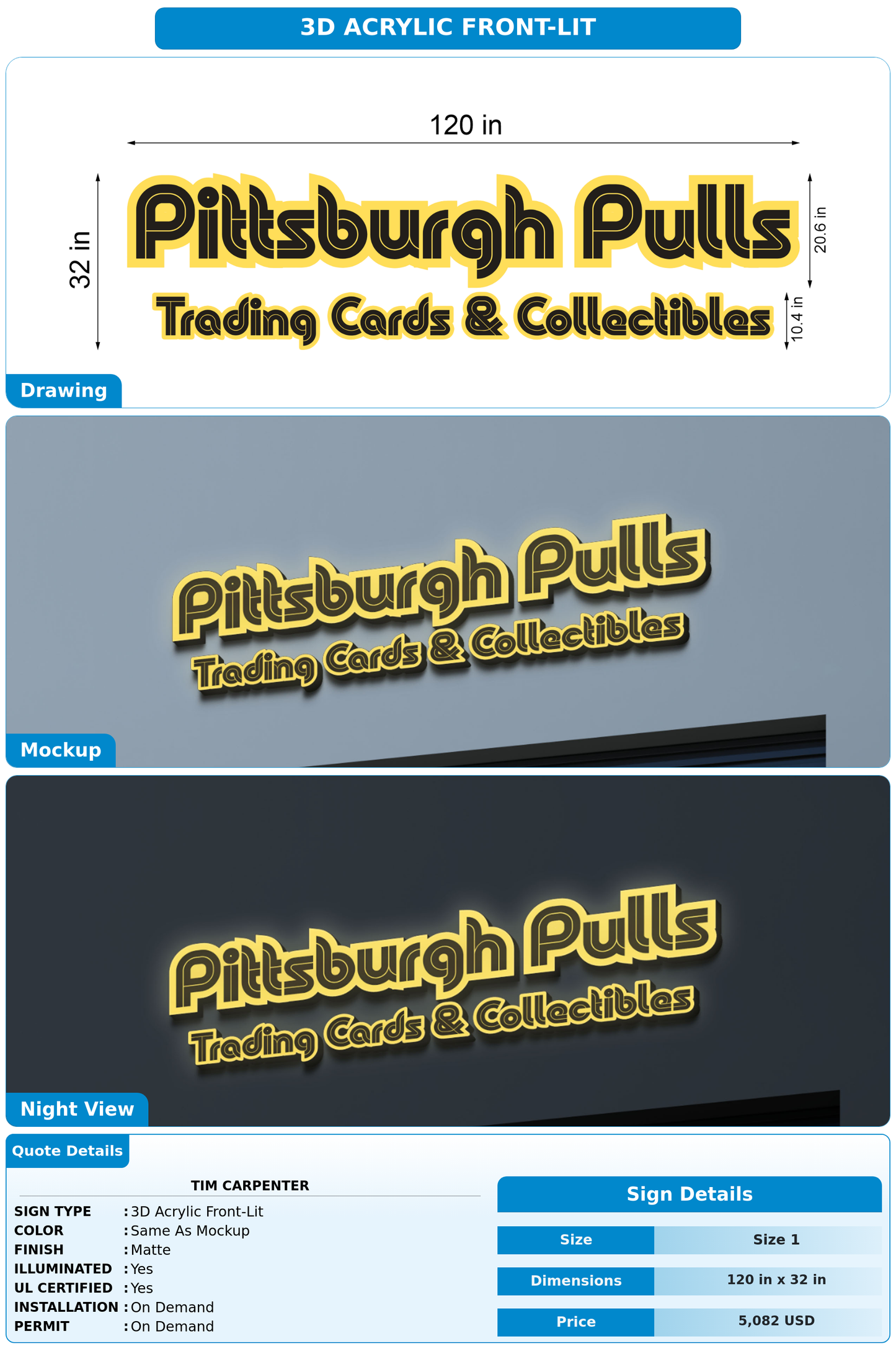 CUSTOM MOCKUP SIGN FOR Tim Carpenter