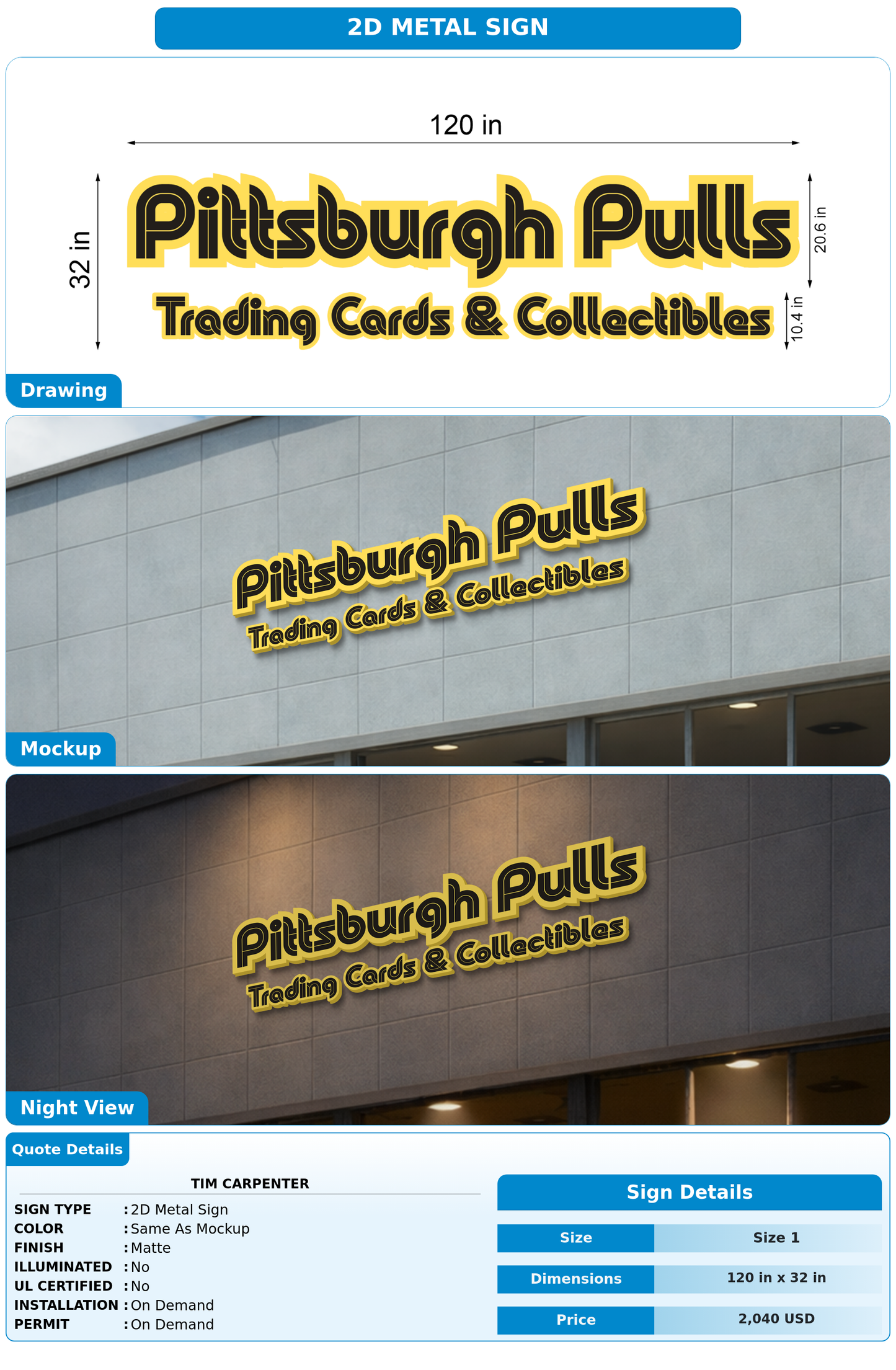 CUSTOM MOCKUP SIGN FOR Tim Carpenter