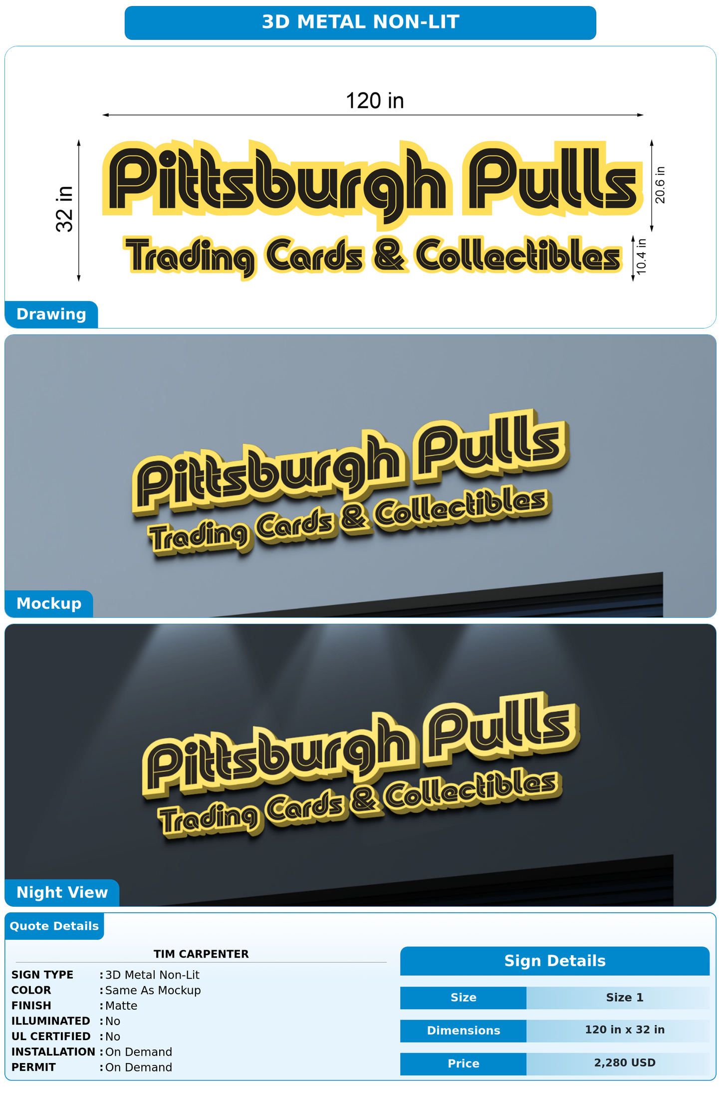 CUSTOM MOCKUP SIGN FOR Tim Carpenter