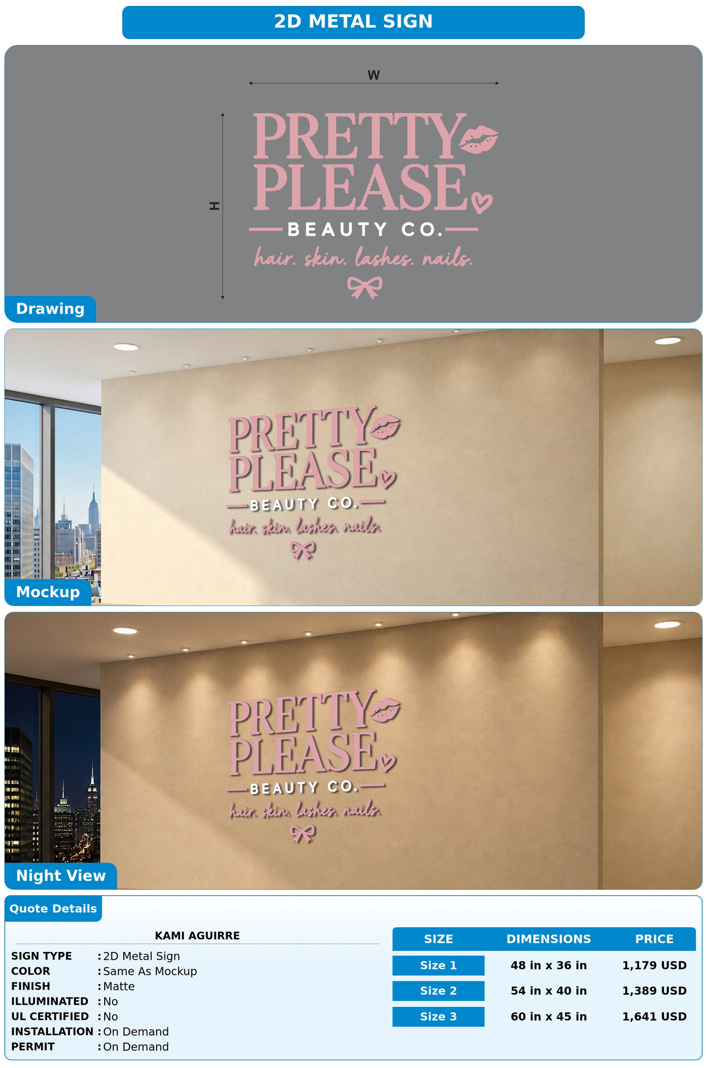 CUSTOM MOCKUP SIGN FOR Kami Aguirre