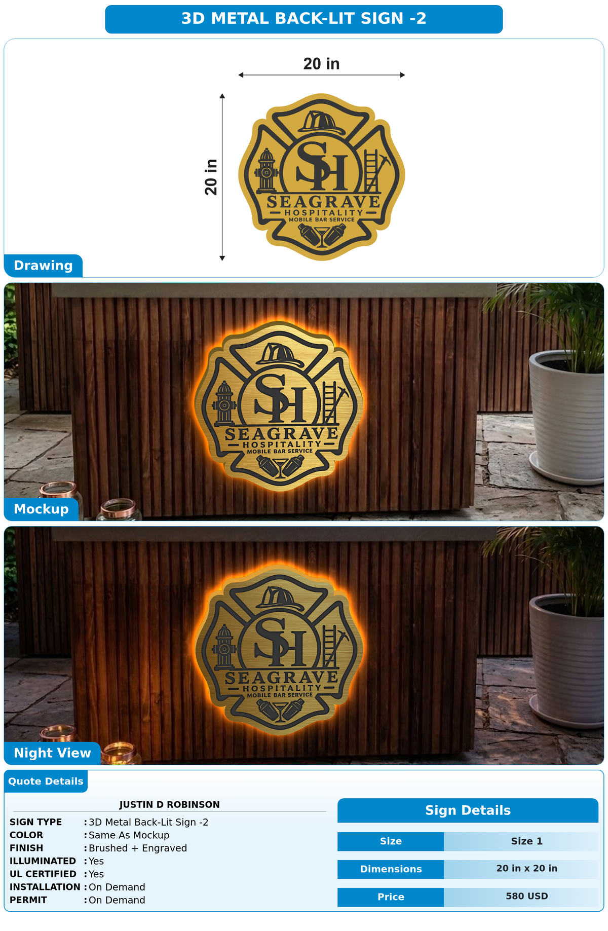 CUSTOM MOCKUP SIGN FOR Justin D Robinson