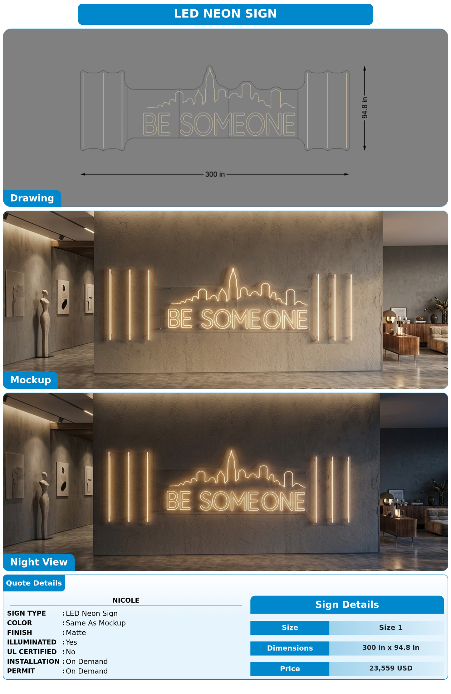 CUSTOM MOCKUP SIGN FOR Nicole