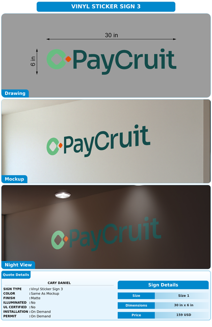 CUSTOM MOCKUP SIGN FOR Cary Daniel