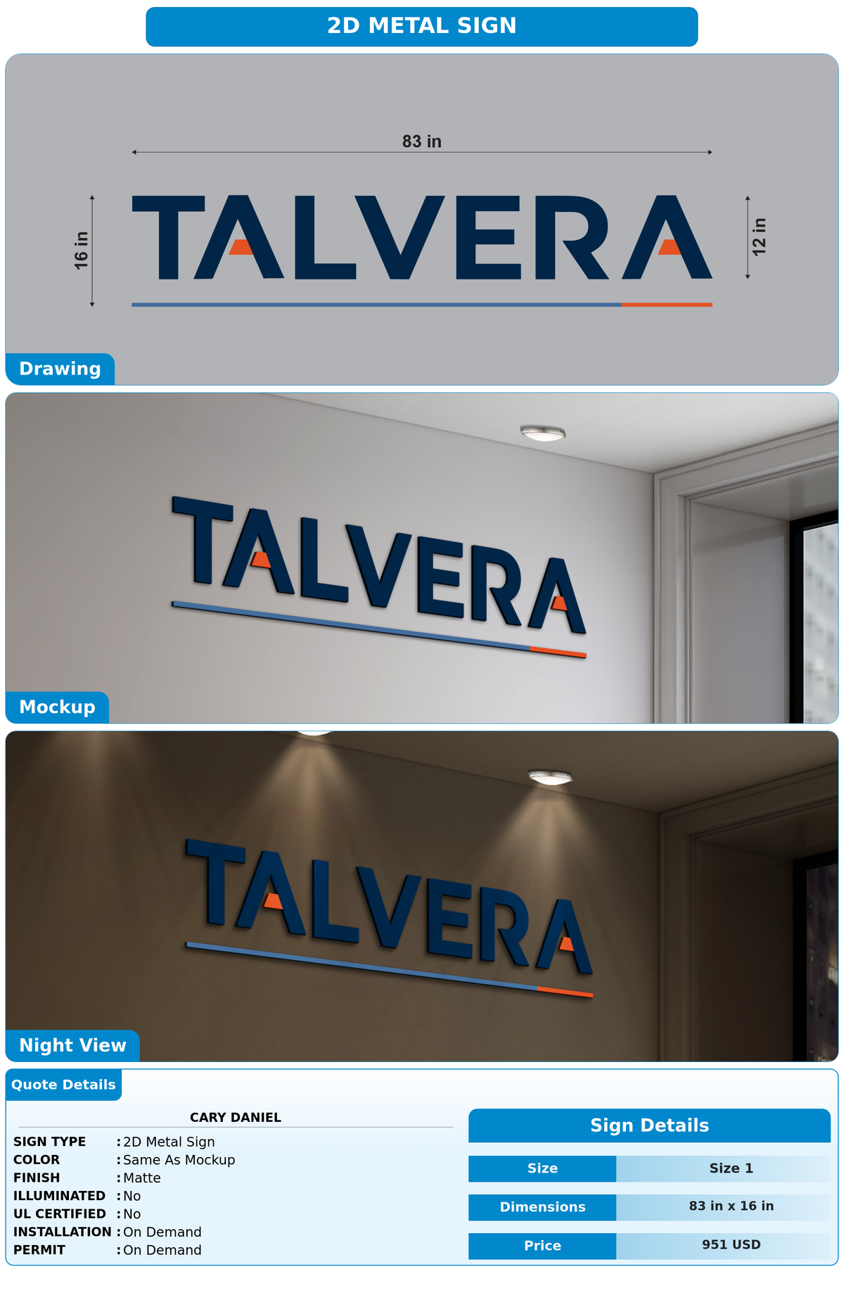 CUSTOM MOCKUP SIGN FOR Cary Daniel