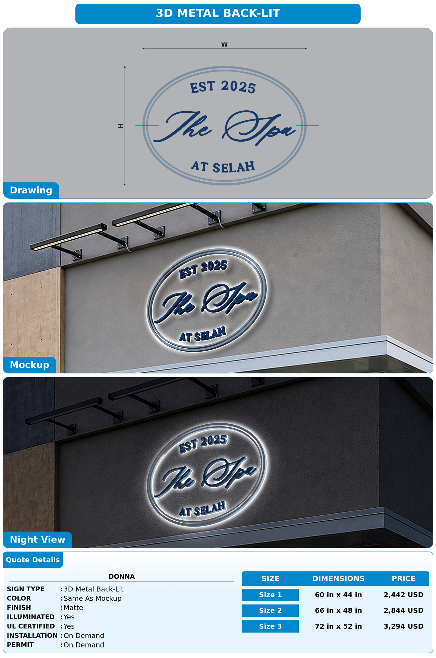 CUSTOM MOCKUP SIGN FOR Donna