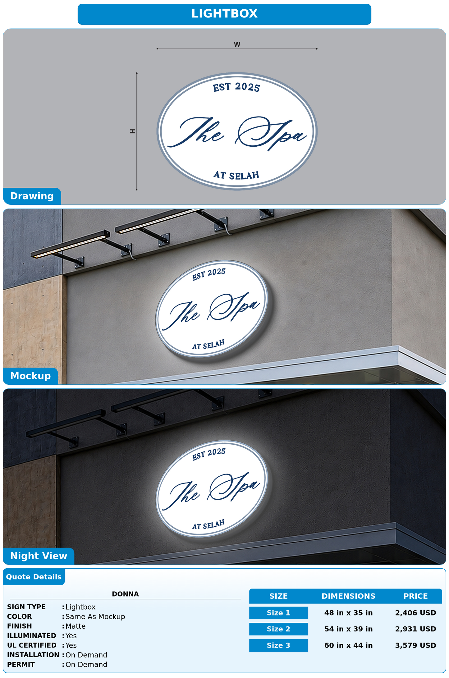 CUSTOM MOCKUP SIGN FOR Donna