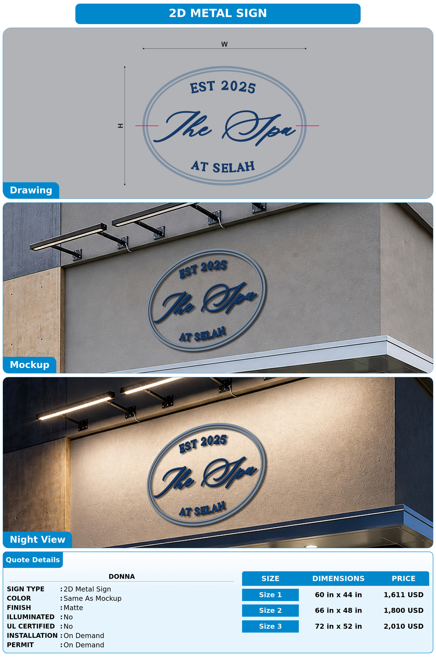 CUSTOM MOCKUP SIGN FOR Donna